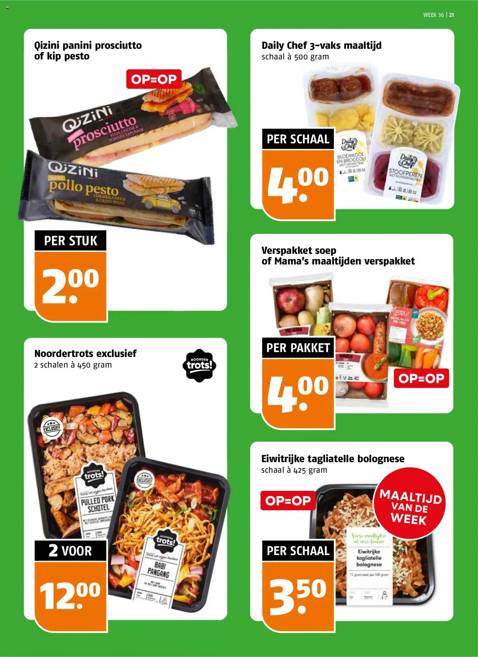 {H1} | Pagina: 21 | Producten: Pulled pork, Broccoli, Schaal, Prosciutto