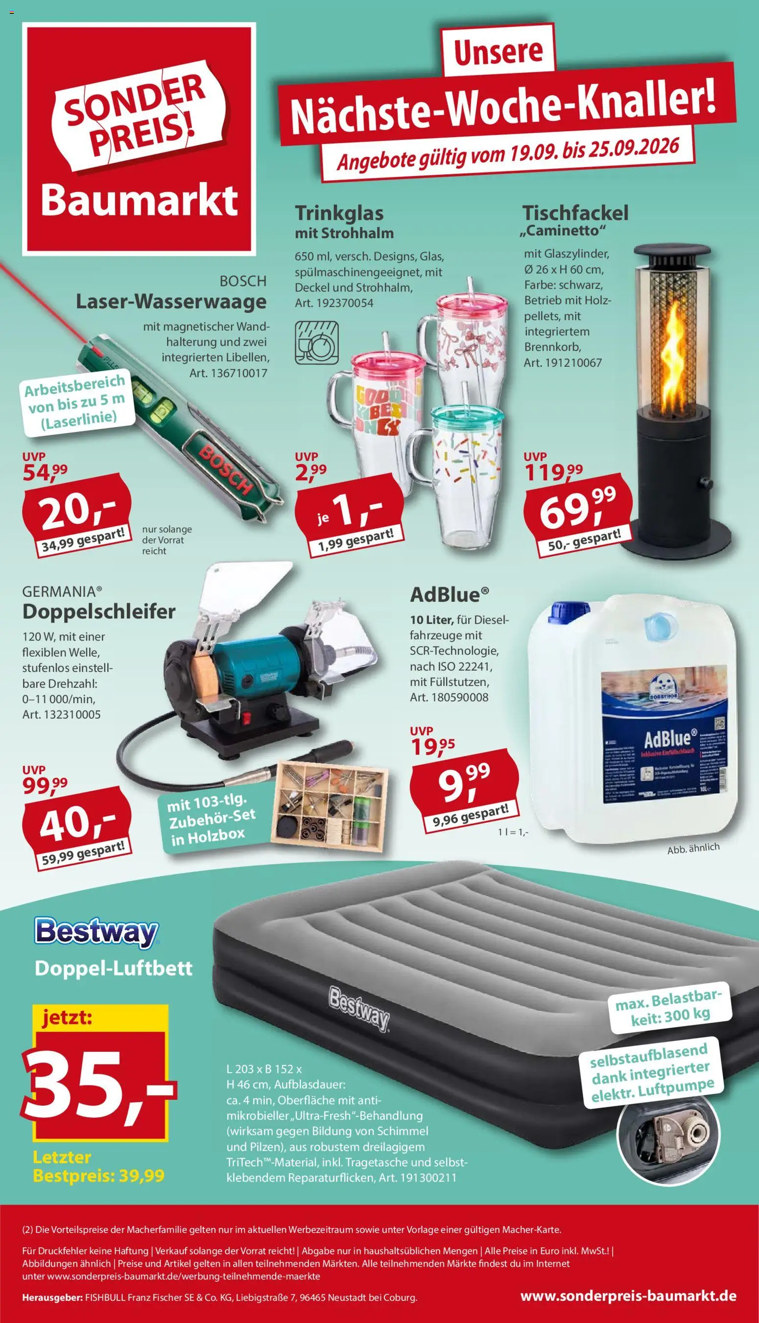 Sonderpreis Baumarkt Prospekt – gültig ab 12.09.2026 | Seite: 16 | Produkte: Bosch, Luftpumpe