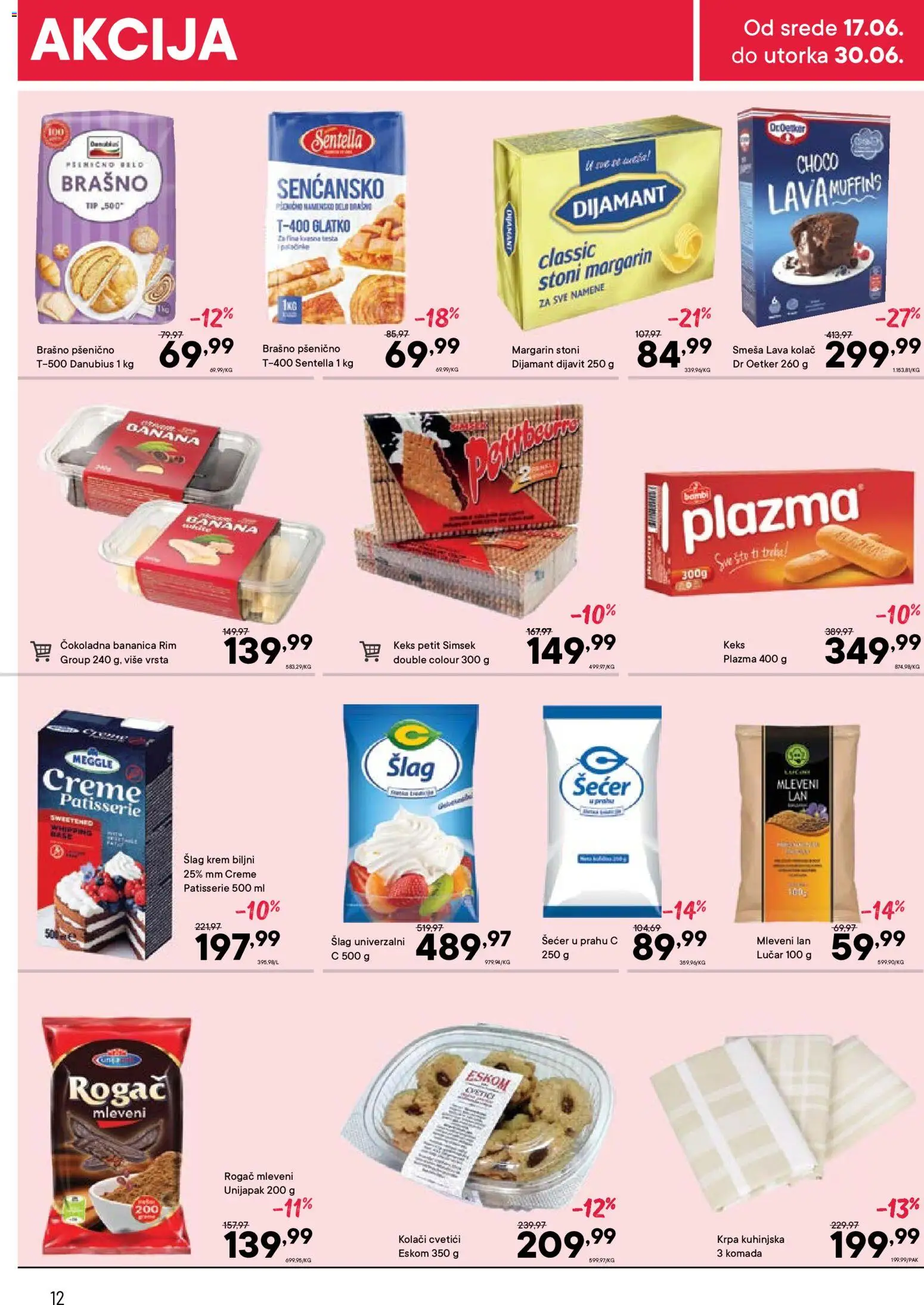 PerSu katalog - važi od 17.06.2026 | Strana: 12 | Proizvode: Šlag, Plazma, Brašno, Margarin