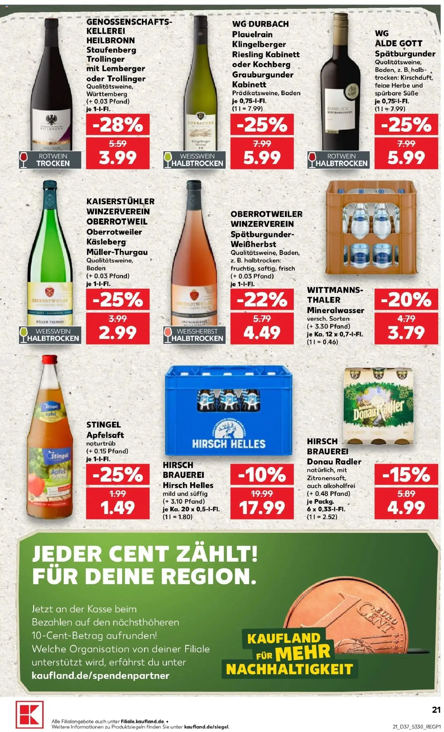 Prospekt Kaufland ab 07.09.2026 » Angebote Online zum Blättern | Seite: 30 | Produkte: Weißwein, Apfelsaft, Mineralwasser, Radler
