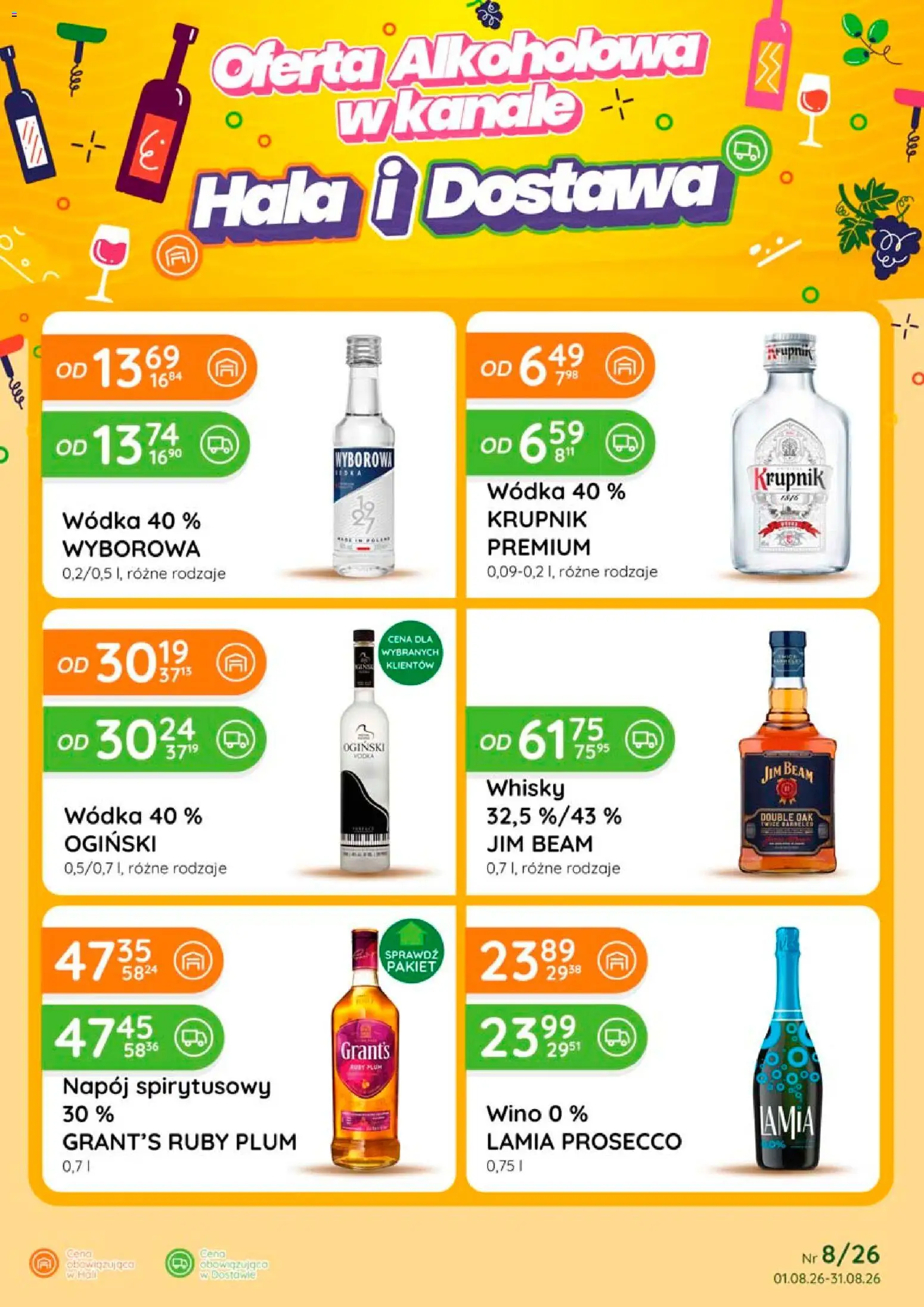 Eurocash gazetka - Katalog Alkoholowy od 01.08.2026 | Strona: 1 | Produkty: Jim Beam, Wódka, Whisky, Prosecco