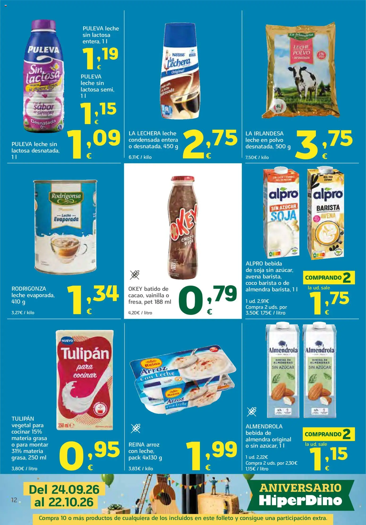HiperDino folleto │ válido desde el 24/09/2026 | Página: 12 | Productos: Leche sin lactosa, Leche, Coco, Azúcar