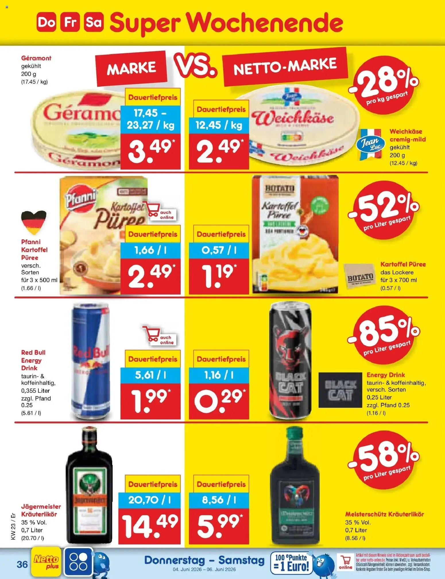 Netto Marken-Discount Prospekt Weimar – gültig ab 01.06.2026 | Seite: 50 | Produkte: Geramont, Red bull, Energy, Jägermeister
