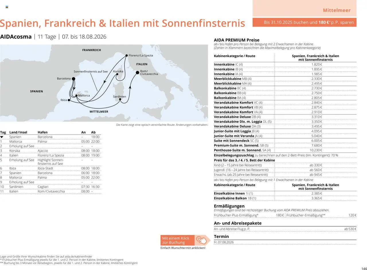 Aida Sommer 2026 – gültig ab 01.03.2026 | Seite: 146 | Produkte: Bett