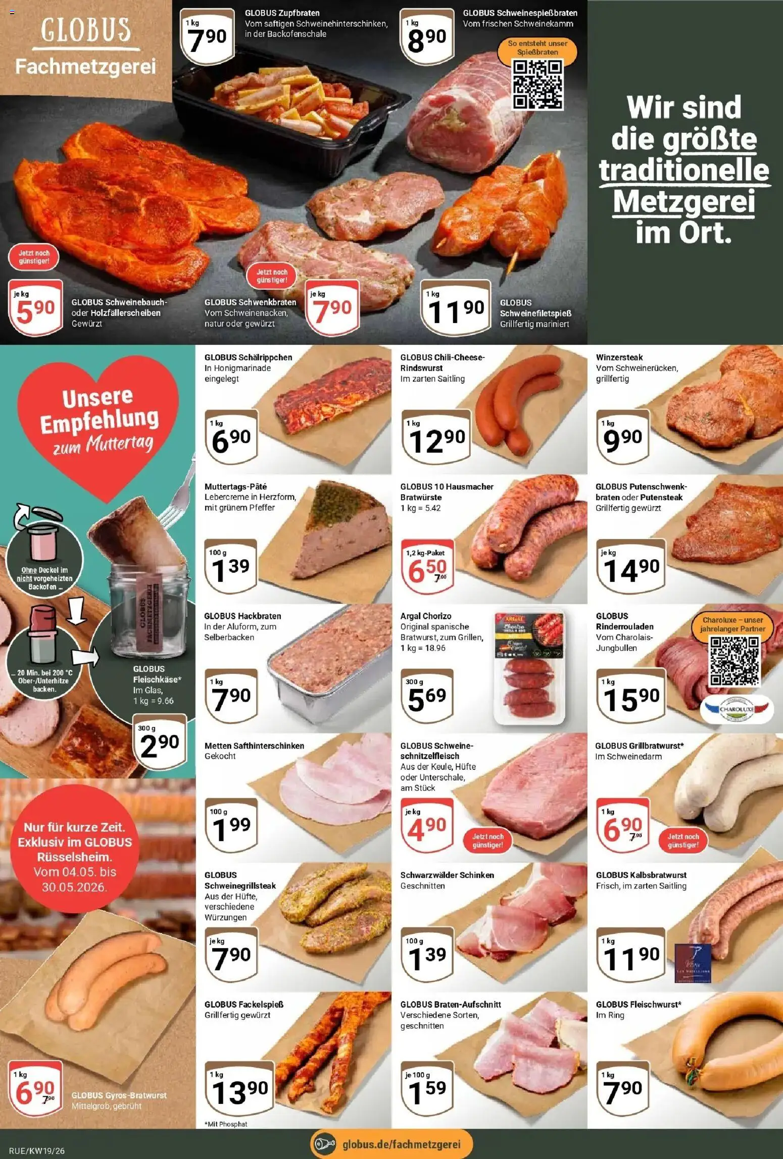 Globus Prospekt Rüsselsheim	 – gültig ab 04.05.2026 | Seite: 9 | Produkte: Rinderrouladen, Schweinebauch, Backofen, Schinken