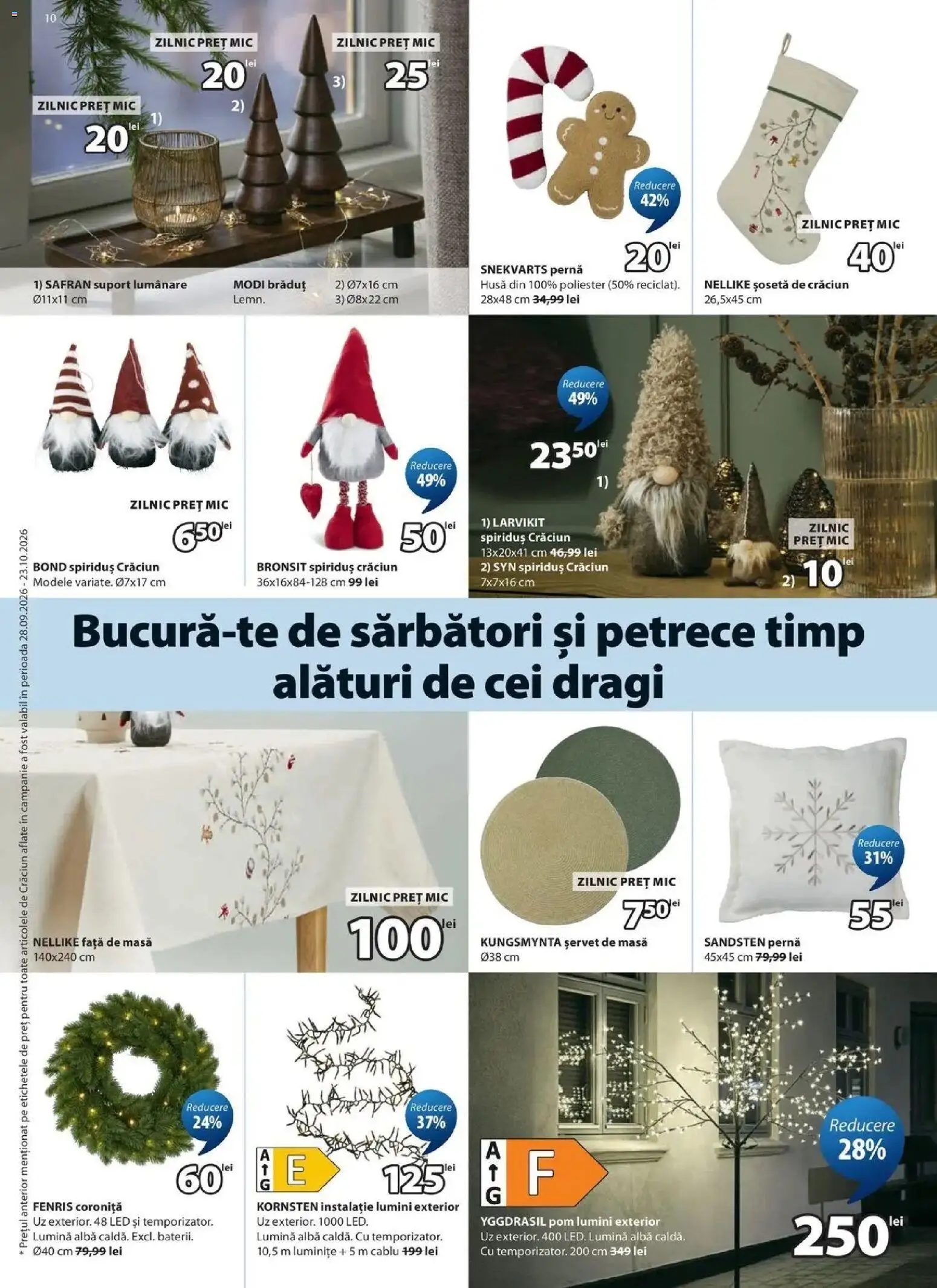 JYSK Catalog actual - Oferta 26.10.2026 - 24.11.2026 | Pagină: 10 | Produse: Lumină, Suport lumânare, Lumini, Suport