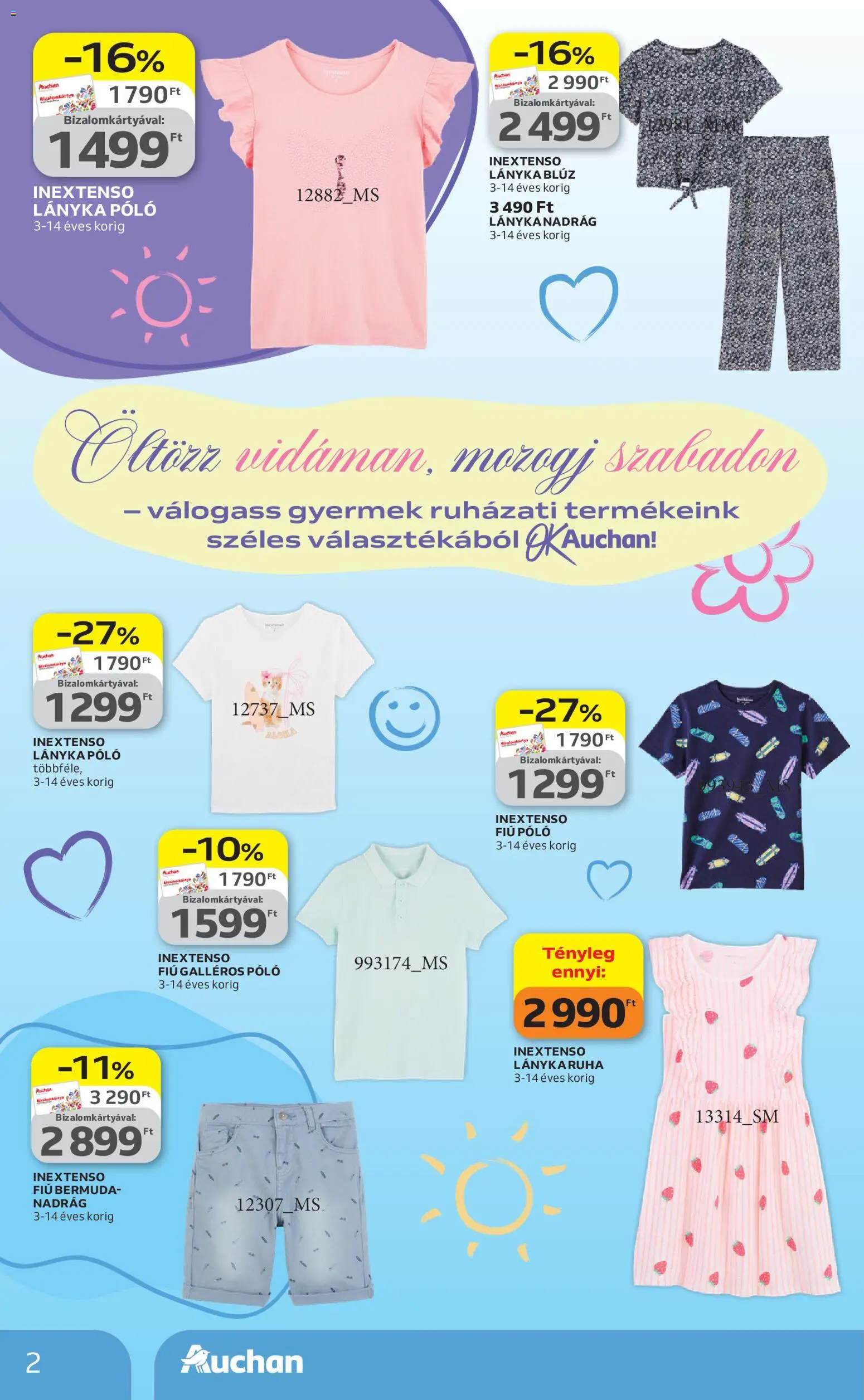 Auchan akciós ujság - amely érvényes a következő dátumtól: 09.04.2026 | Oldal: 2 | Termékek: Blúz, Nadrág