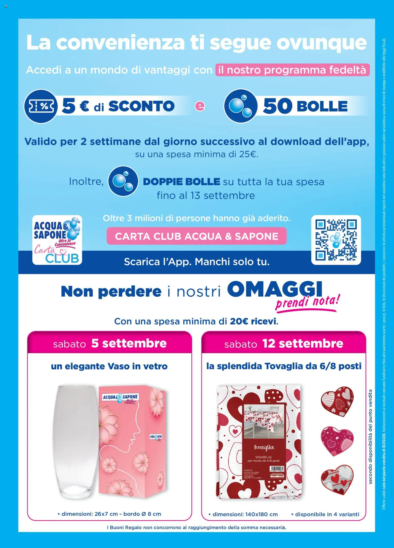 Volantino Acqua e Sapone del 26/08/2026 | Pagina: 8 | Prodotti: Sapone, Acqua, Tovaglia, Vaso