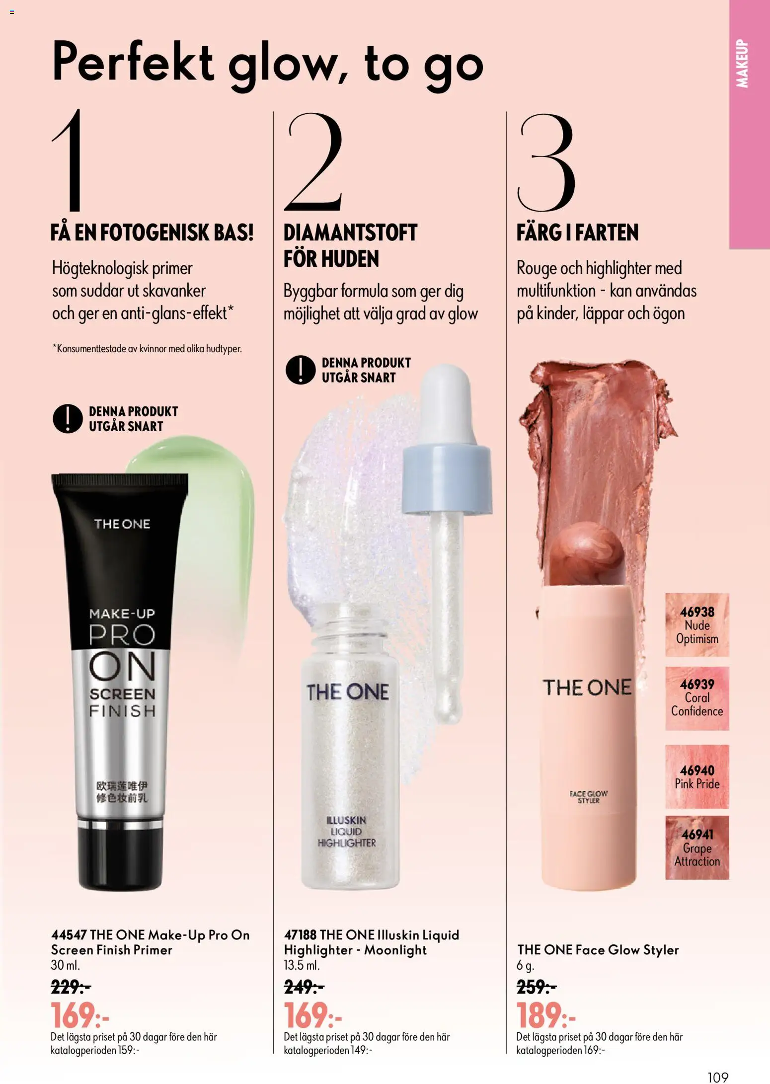 Oriflame reklamblad aktuell från 16/09/2026 | Sida: 109 | Produkter: Highlighter, Rouge, Primer
