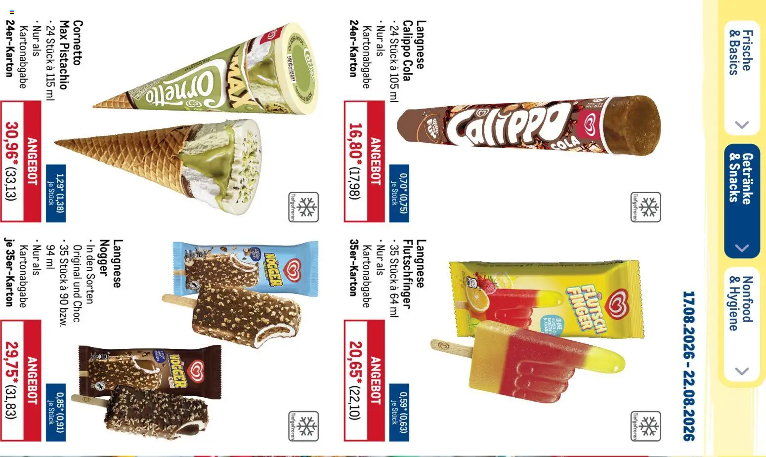 Metro NonFood-Angebote – gültig ab 17.08.2026 | Seite: 18 | Produkte: Langnese, Cola