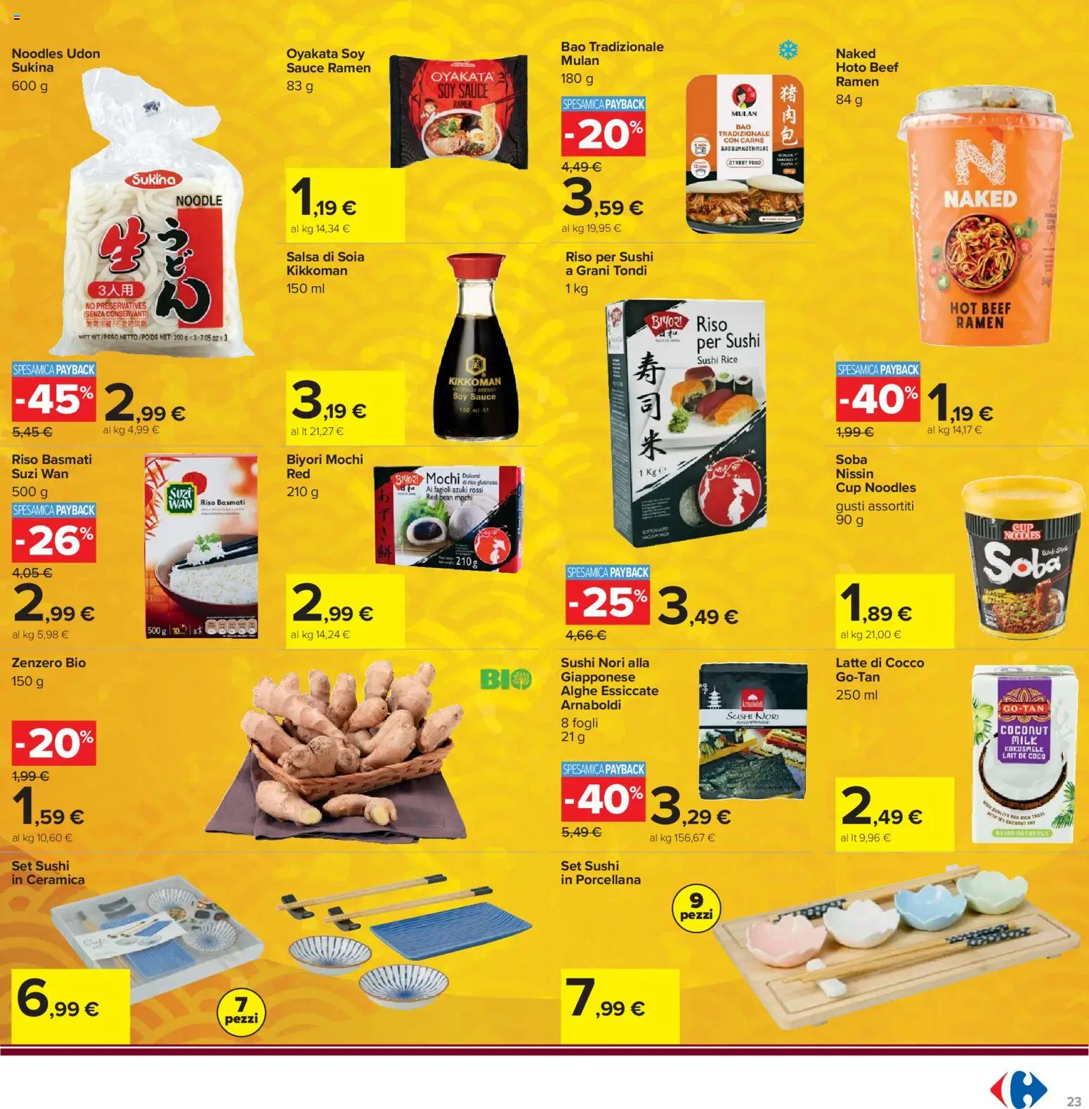 Volantino Carrefour del 19.05.2026 | Pagina: 23 | Prodotti: Fagioli, Salsa, Latte, Cocco