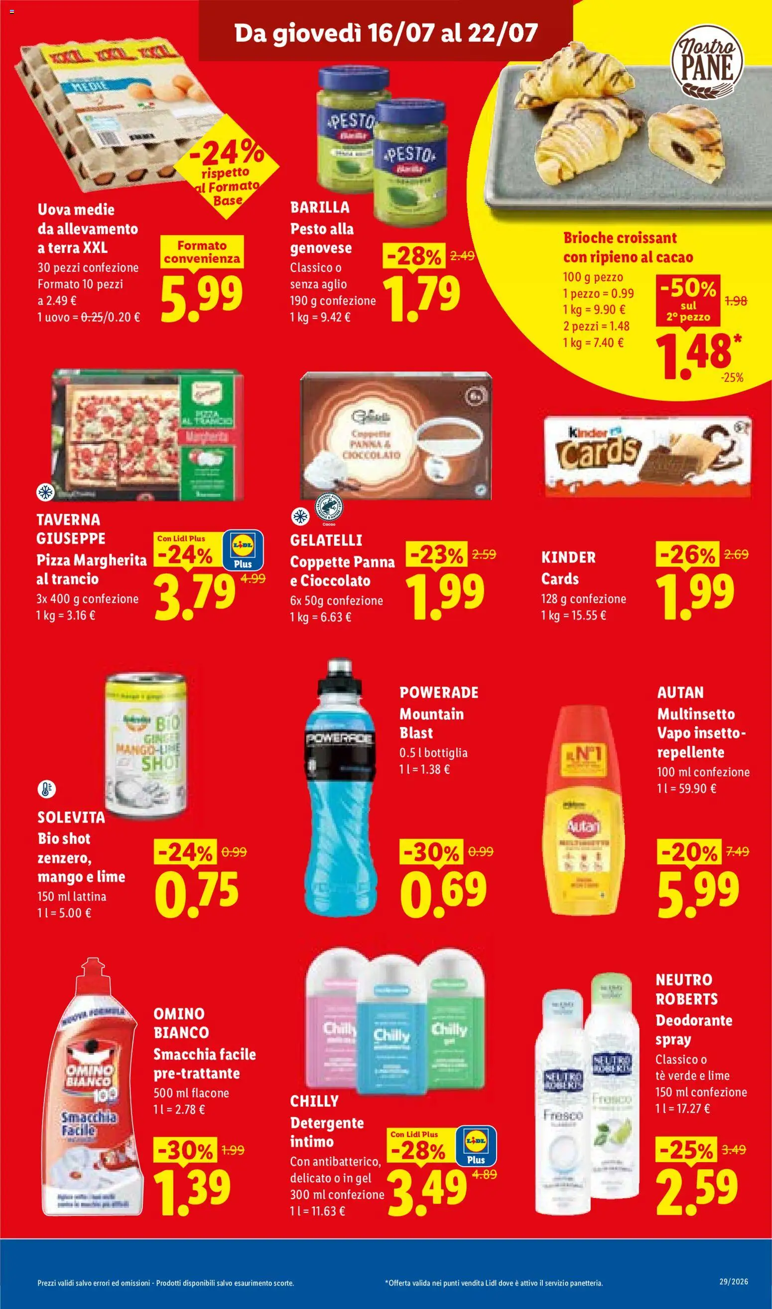 Volantino Lidl del 16/07/2026 | Pagina: 13 | Prodotti: Uova, Deodorante, Pizza, Panna