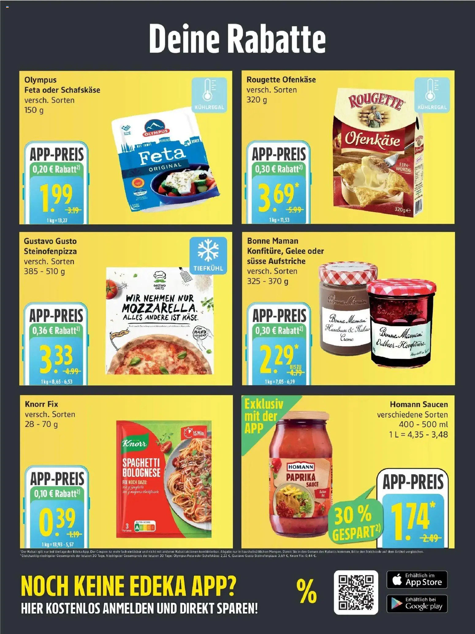 Edeka Prospekt Schleswig (ab 28.09.2026) » Angebote Online | Seite: 4 | Produkte: Gustavo gusto, Feta, Spaghetti, Rougette ofenkase
