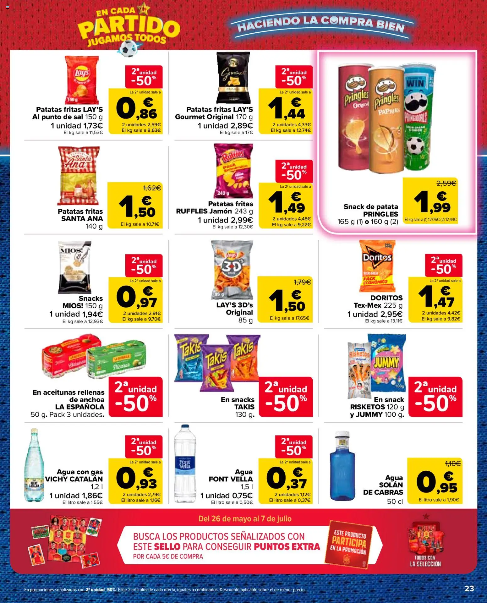 Carrefour Market folleto │ válido desde el 11.06.2026 | Página: 23 | Productos: Jamón, Agua con gas, Anchoa