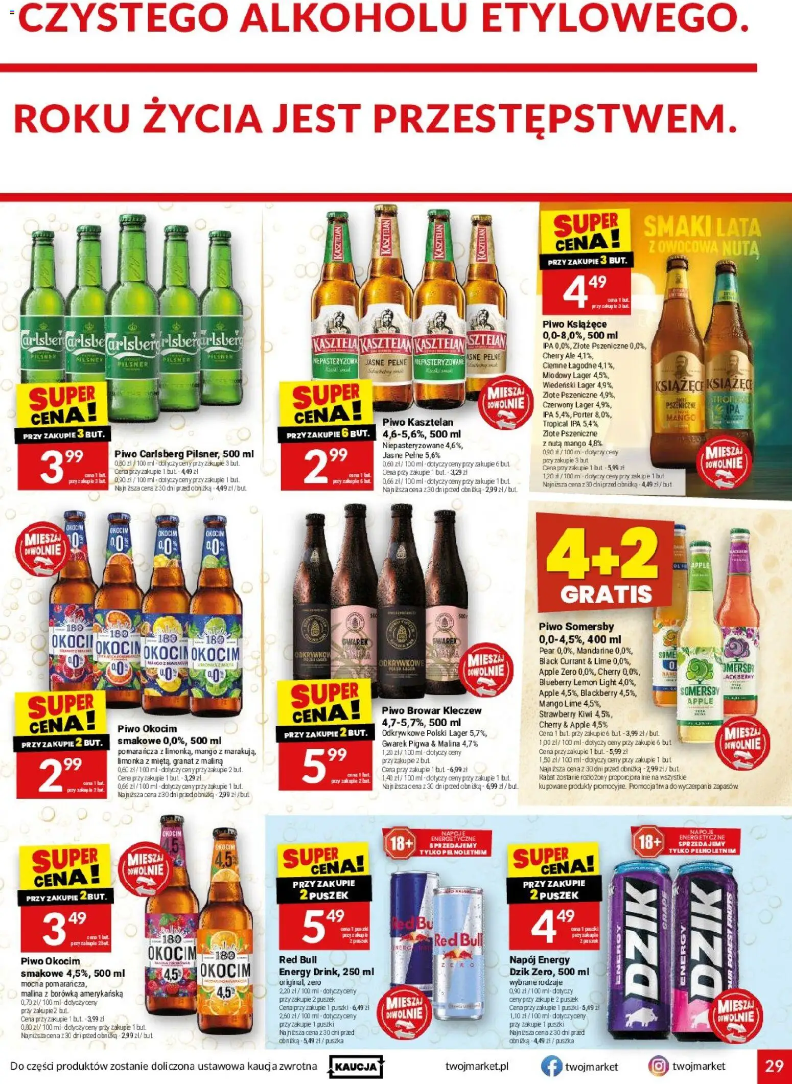 Twój Market gazetka od 12.08.2026 | Strona: 29 | Produkty: Mango, Piwo Somersby, Piwo kasztelan, Kiwi