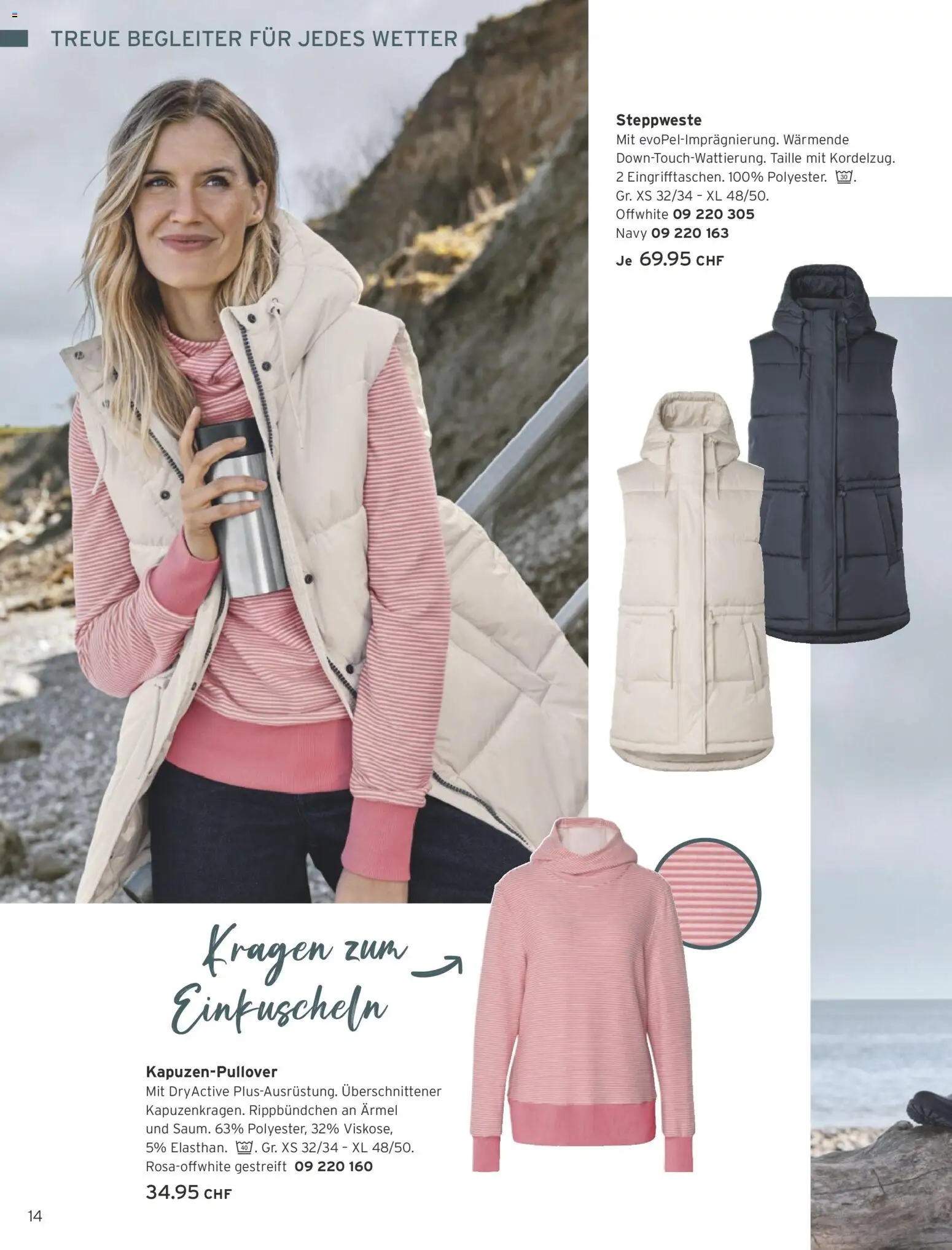 Tchibo aktionen – gültig ab 01.09.2026 | Seite: 14 | Produkte: Steppweste, Kapuzenpullover