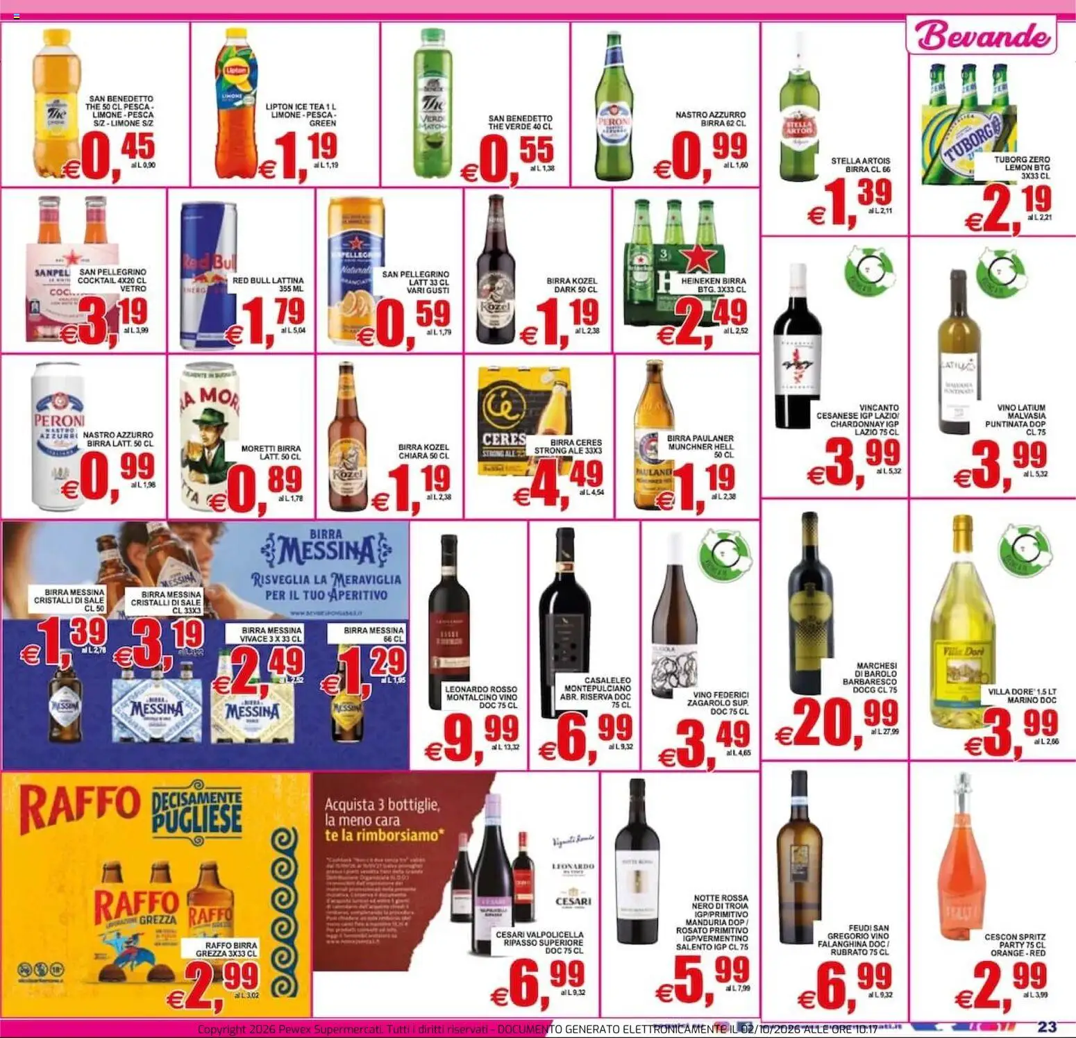 Volantino Pewex del 02/10/2026 | Pagina: 23 | Prodotti: Tè, Sale, Pesca, Red Bull