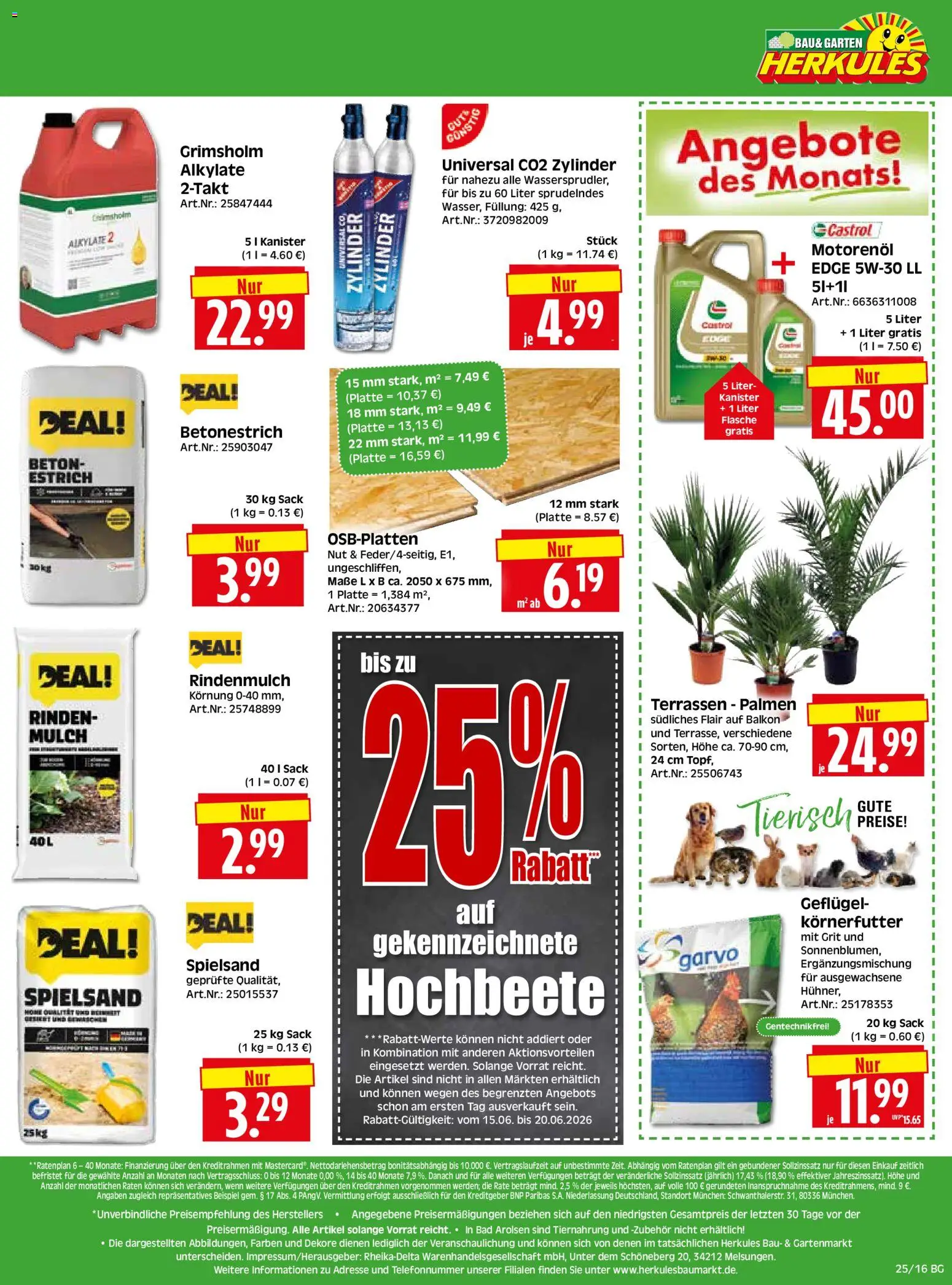 HERKULES Bau & Garten – gültig ab 15.06.2026 | Seite: 16 | Produkte: Rindenmulch, Bad