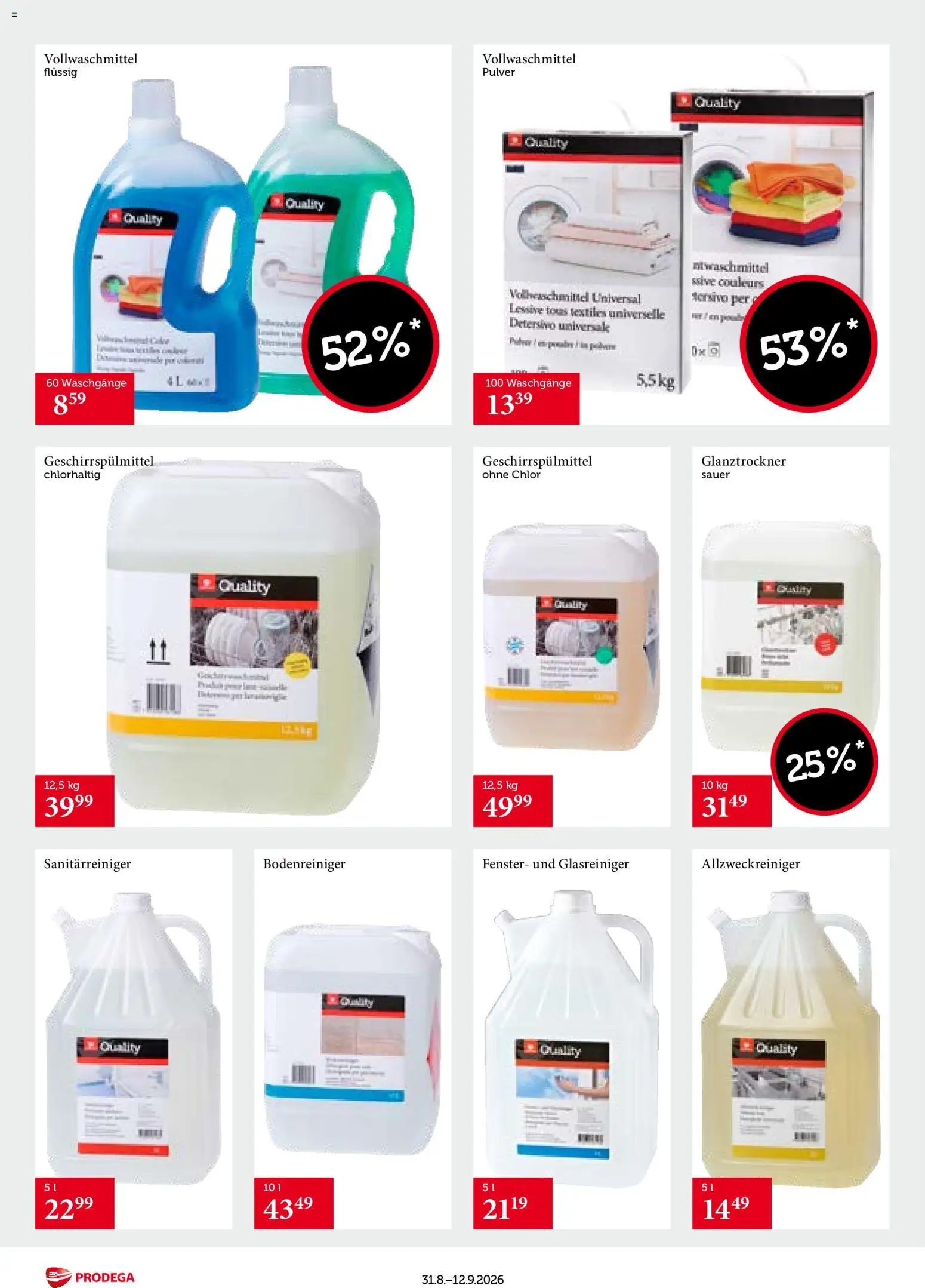 Prodega aktionen Transgourmet Quality – gültig ab 31.08.2026 | Seite: 20 | Produkte: Pulver, Geschirrspülmittel