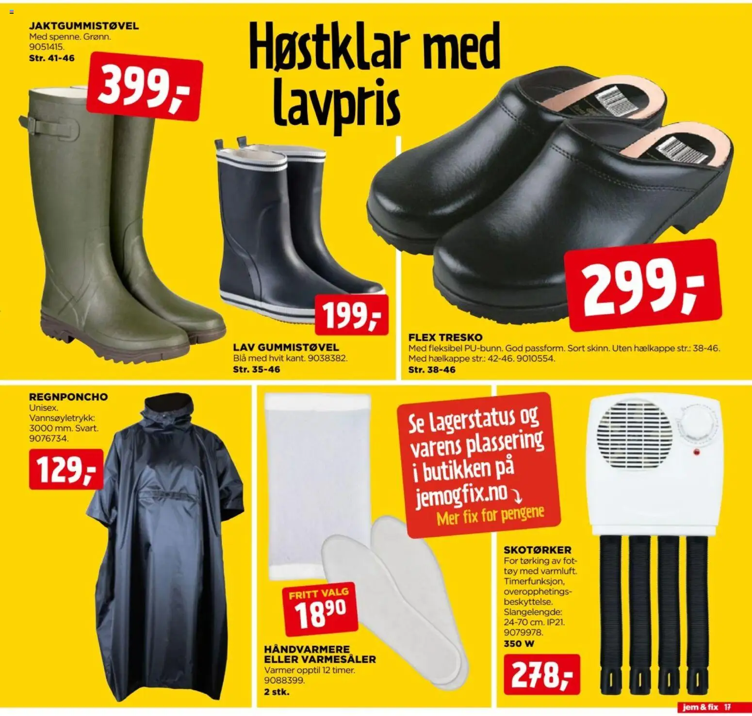 {H1} | Side: 17 | Produkter: Skotørker