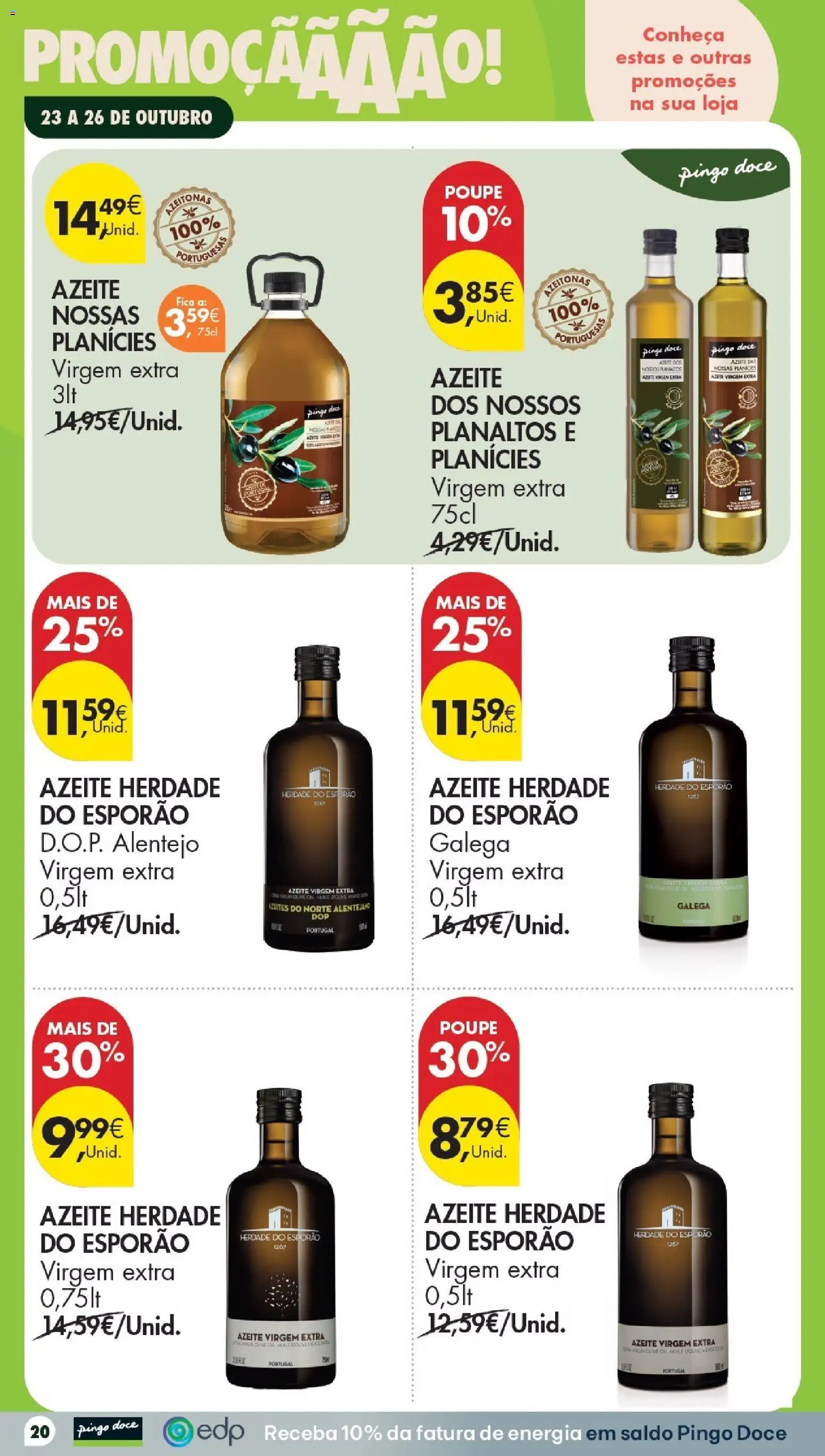 Pingo Doce Folheto Poupe Este Fim de Semana │ válido de 23/10/2026 | Página: 20 | Produtos: Azeite, Azeite virgem extra