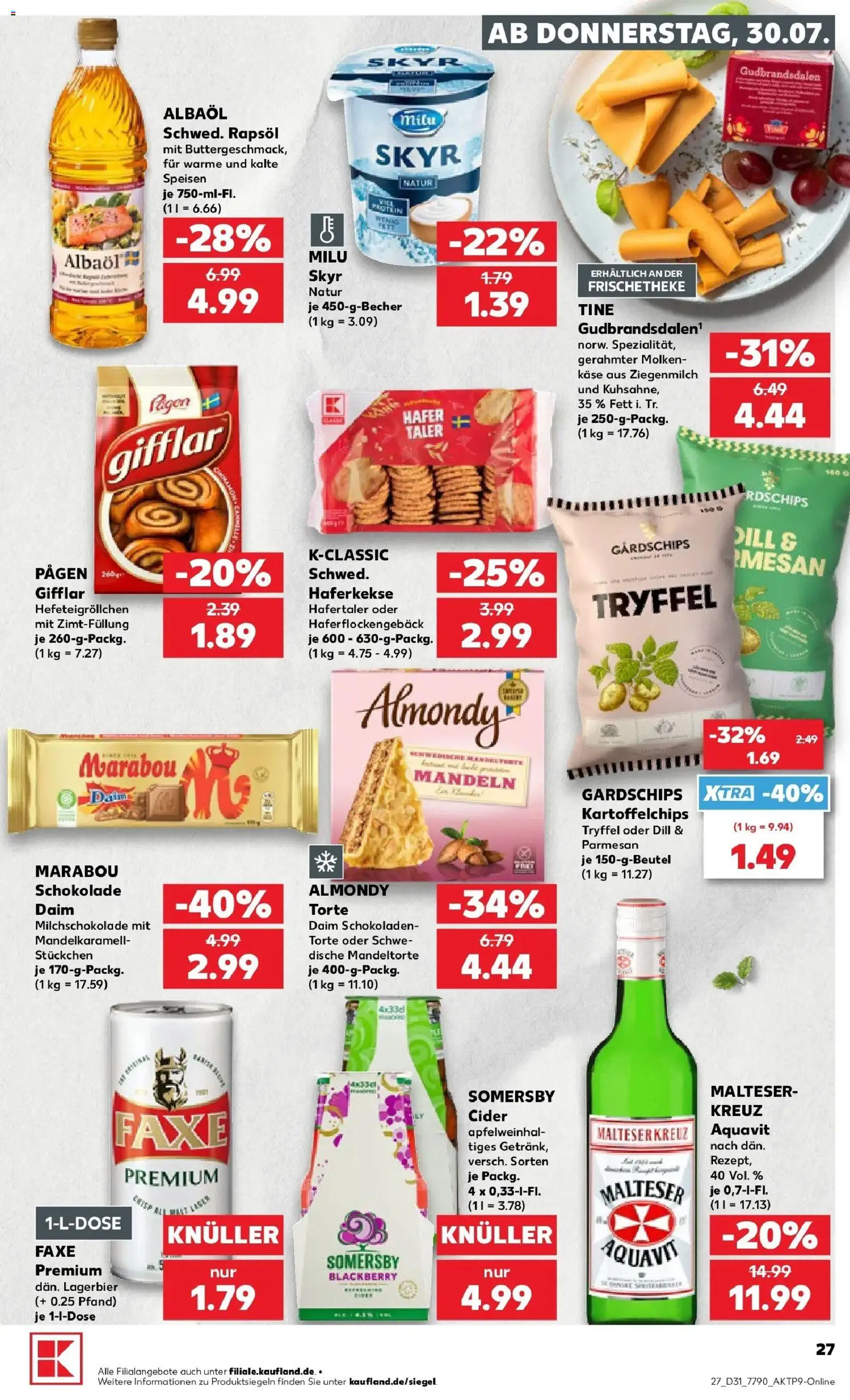Kaufland Prospekt Leinefelde-Worbis – gültig ab 30.07.2026 | Seite: 27 | Produkte: Schokolade, Mandeln, Skyr, Dill