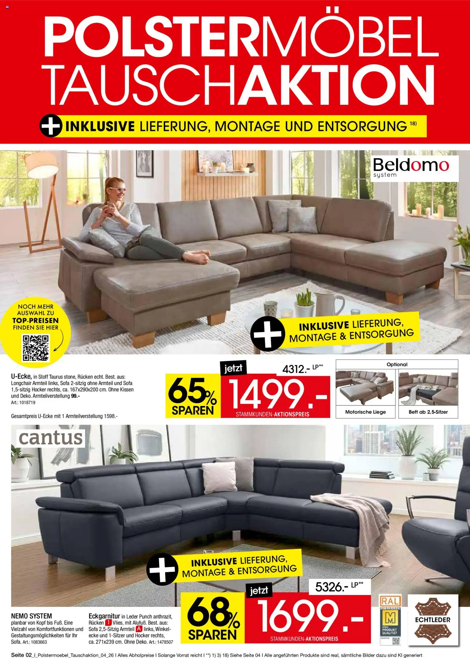 Zurbrüggen Polster tauschaktion – gültig ab 27.08.2026 | Seite: 2 | Produkte: Hocker, Bett, Sofa, Liege