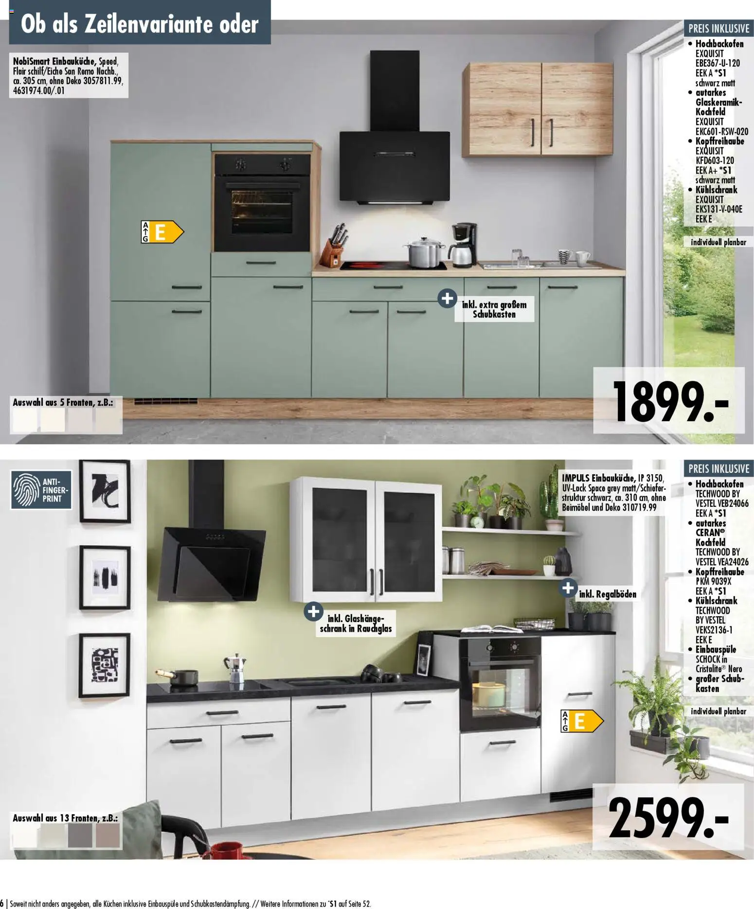 SB Möbel Boss Küchenkatalog 2026 – gültig ab 09.04.2026 | Seite: 6 | Produkte: Schrank, Kühlschrank, Kochfeld, Kuchen