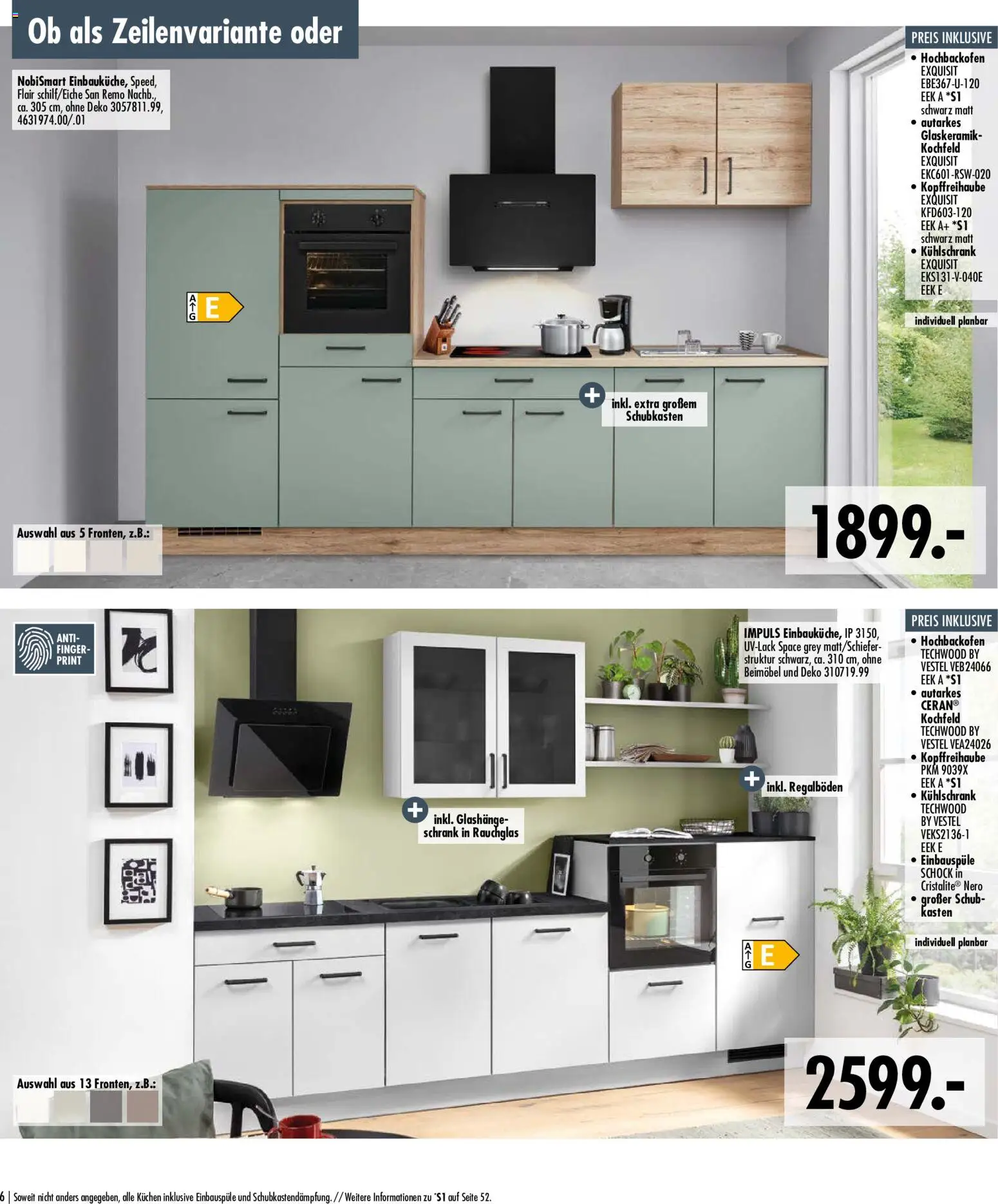 SB Möbel Boss Küchenkatalog 2026 – gültig ab 09.04.2026 | Seite: 6 | Produkte: Schrank, Kühlschrank, Kochfeld, Kuchen