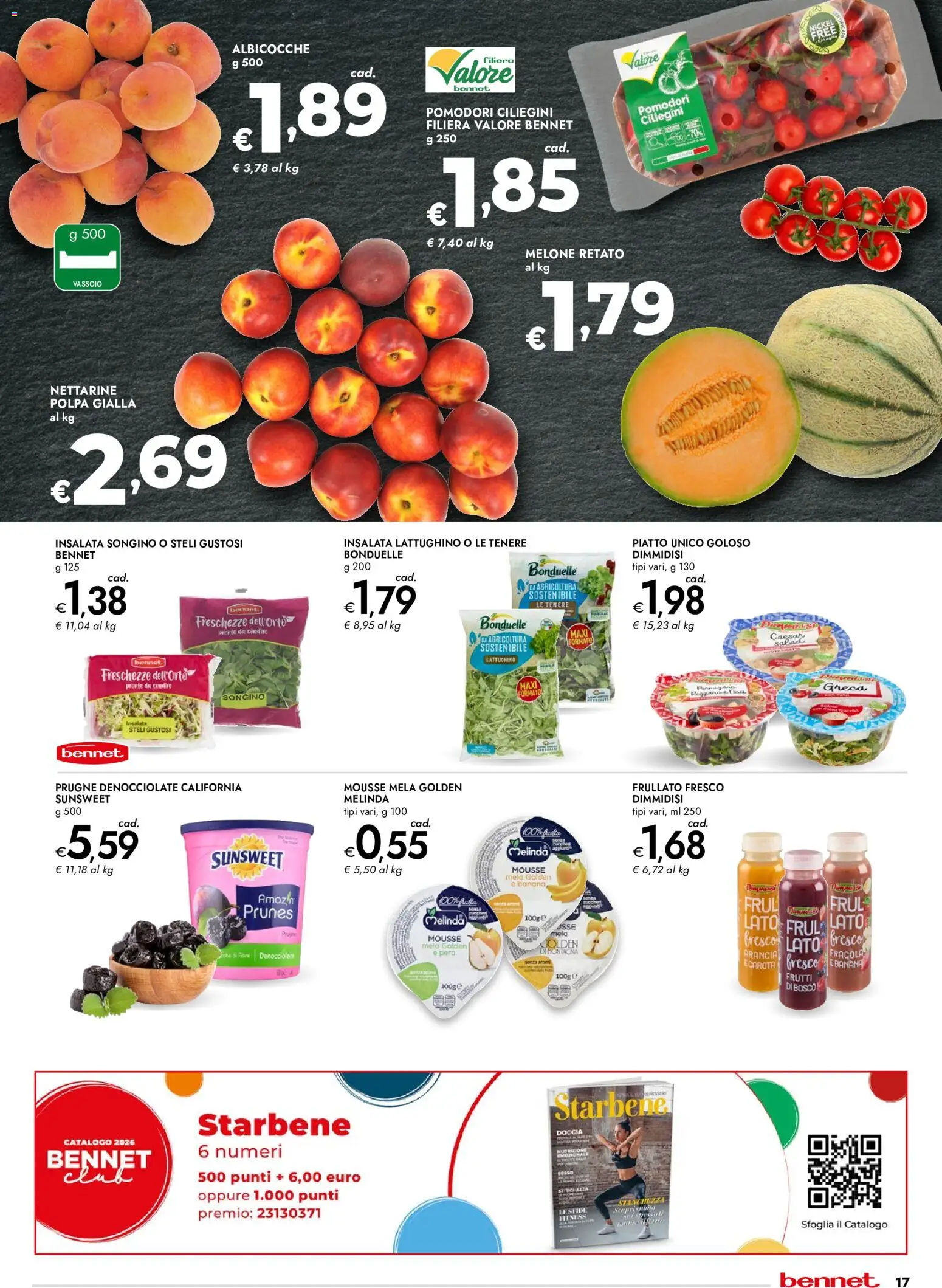 Volantino bennet del 21.05.2026 | Pagina: 17 | Prodotti: Insalata, Arancia, Albicocche, Doccia