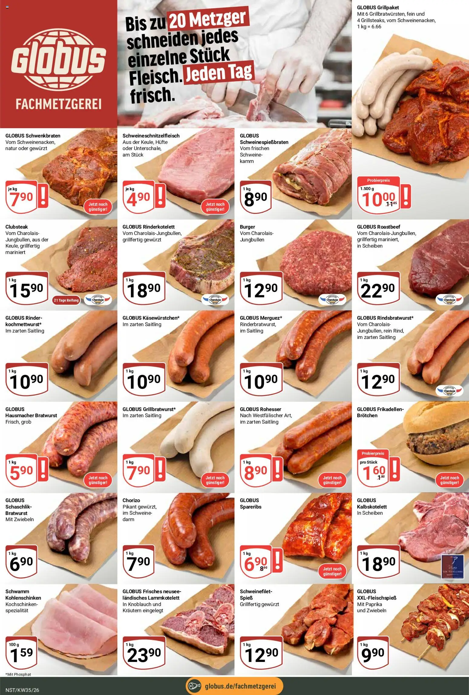 Globus Prospekt Neustadt a.d. Weinstraße – gültig ab 24.08.2026 | Seite: 10 | Produkte: Bratwurst, Burger, Zwiebeln, Paprika