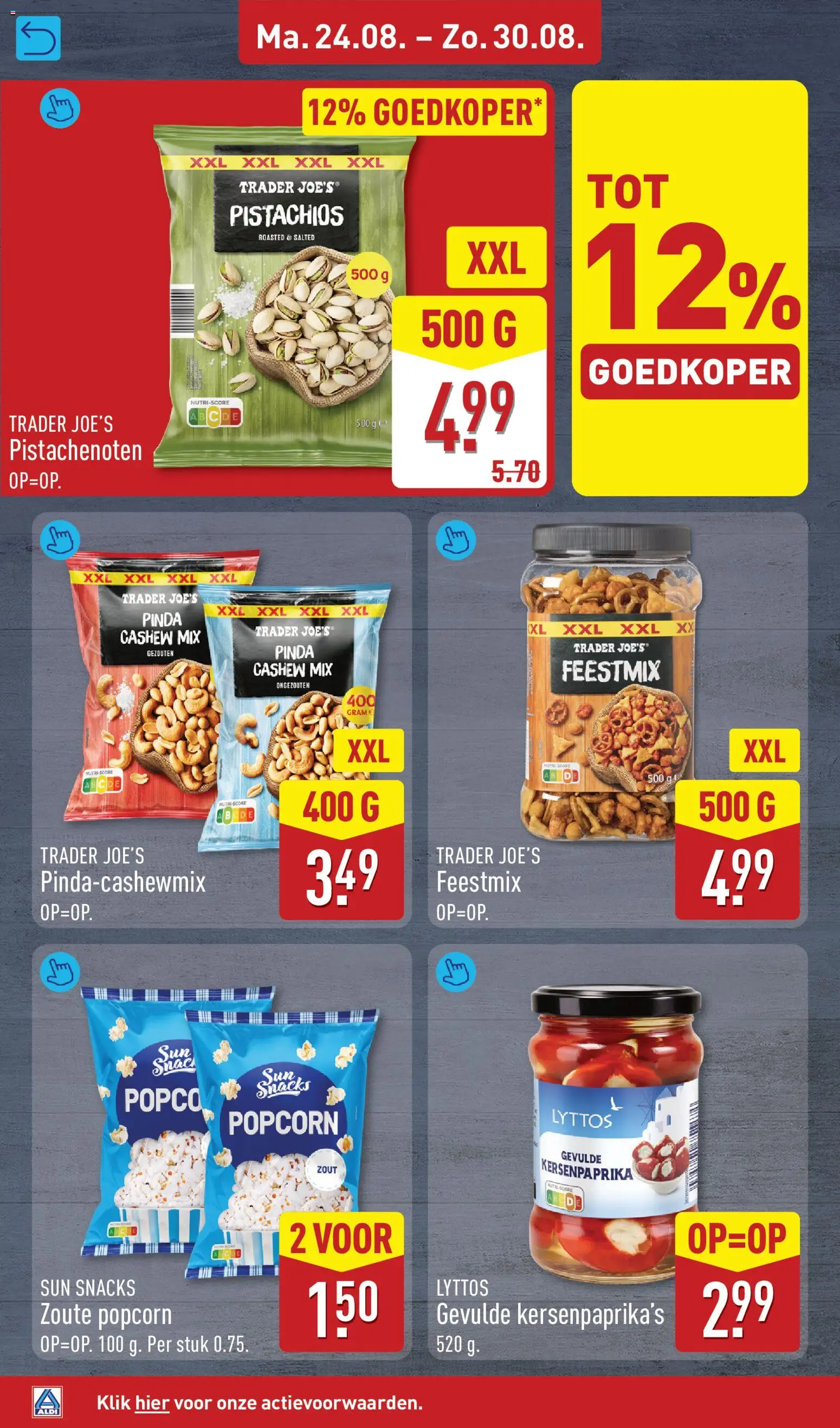 {H1} | Pagina: 18 | Producten: Snacks, Pistachenoten, Zout, Popcorn