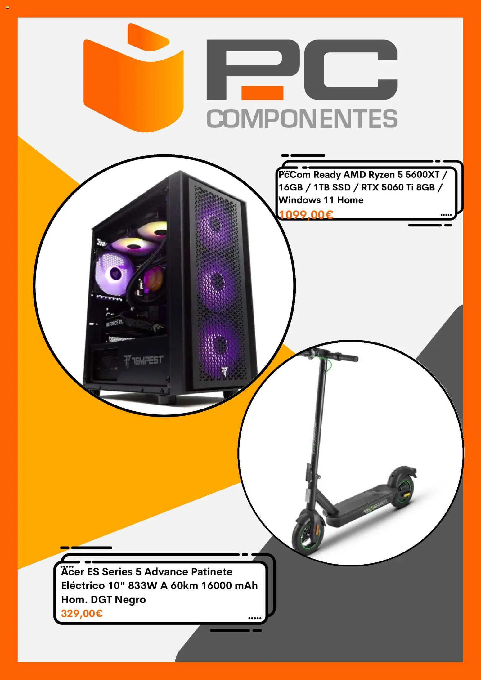 PC Componentes folleto │ válido desde el 07/08/2026 | Página: 5 | Productos: Patinete, Patinete eléctrico