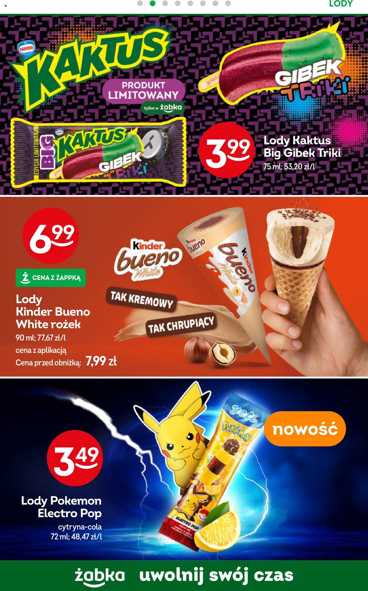 Żabka gazetka od 17.06.2026 | Strona: 51 | Produkty: Kinder Bueno, Lody Kaktus, Lody