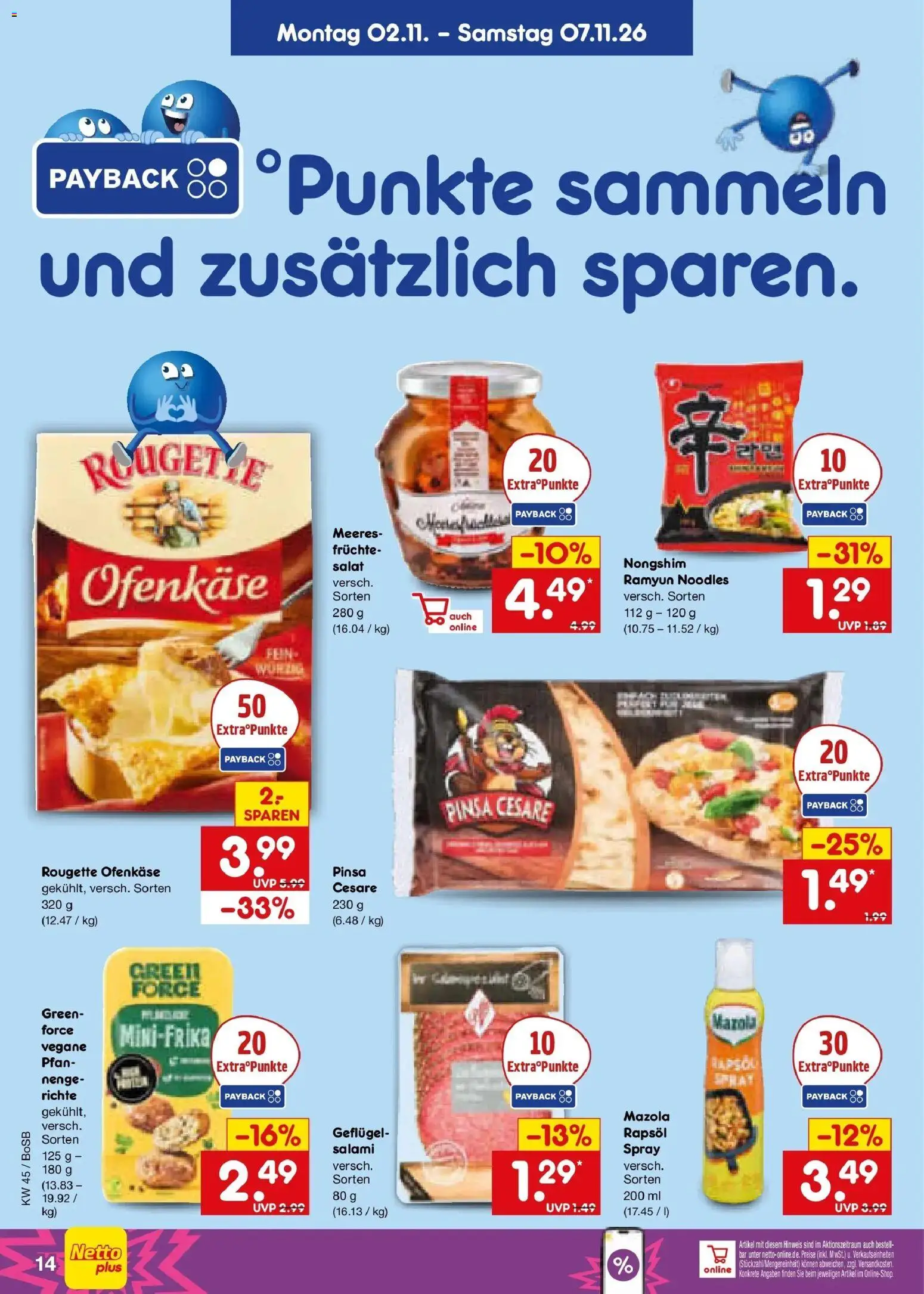Netto Marken-Discount Prospekt Bochum – gültig ab 02.11.2026 | Seite: 24 | Produkte: Rapsöl, Rougette ofenkase, Salami, Salat