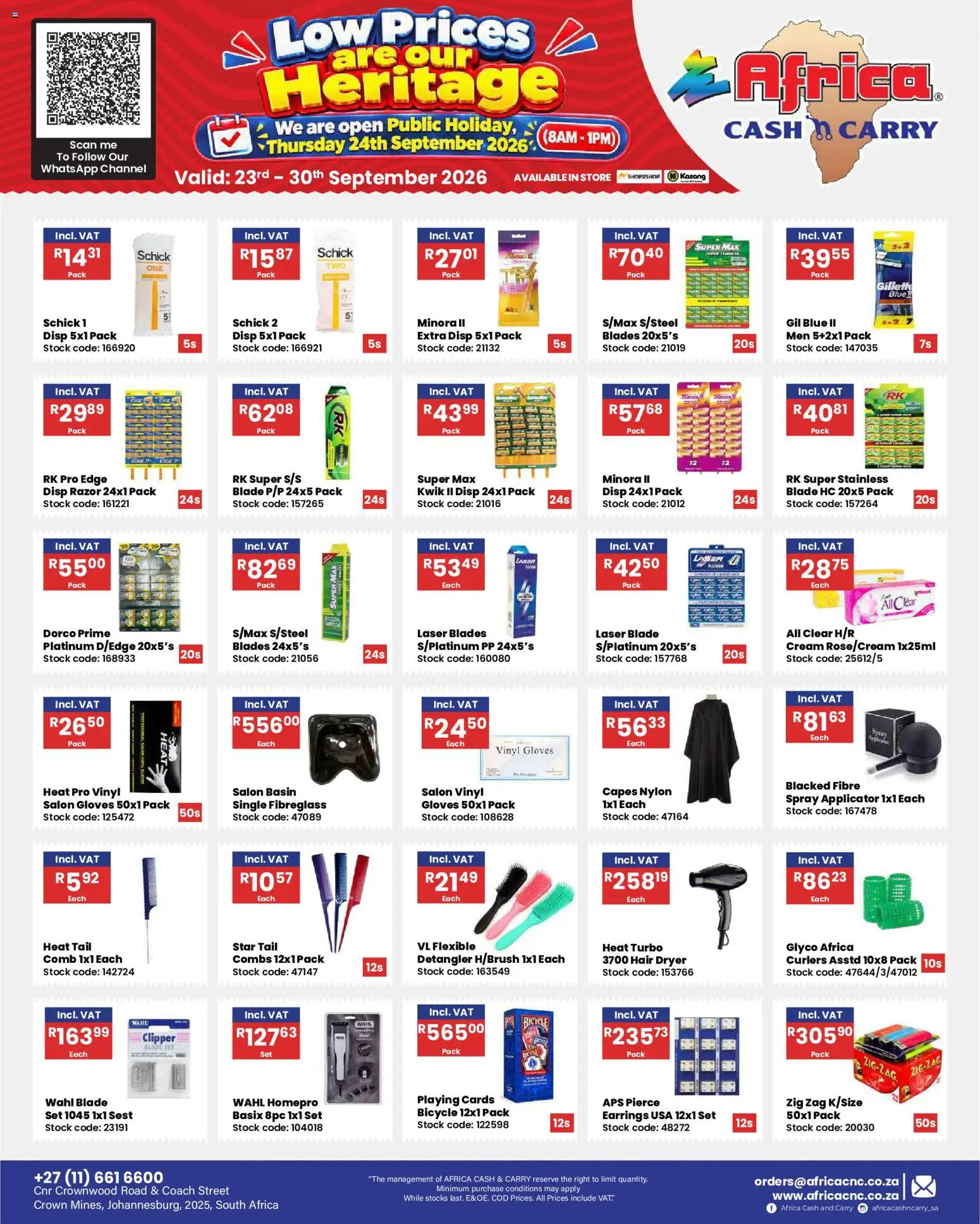 New Africa Cash & Carry catalogue – valid from 23/09/2026 | Page: 21 | Products: Earrings, Hair dryer, Basin, Cream