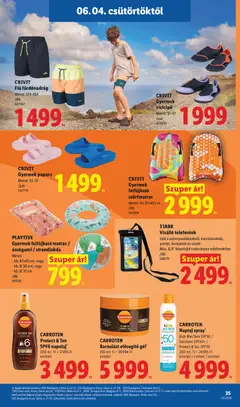 CARROTEN Naptej spray*, Kids Wet Skin SPF50 / Sensitive SPF50+ / Protect & Tan SPF30 200 ml; 1 l = 24 995 Ft - amely érvényes a következő dátumtól: 04.06.2026 | Oldal: 35