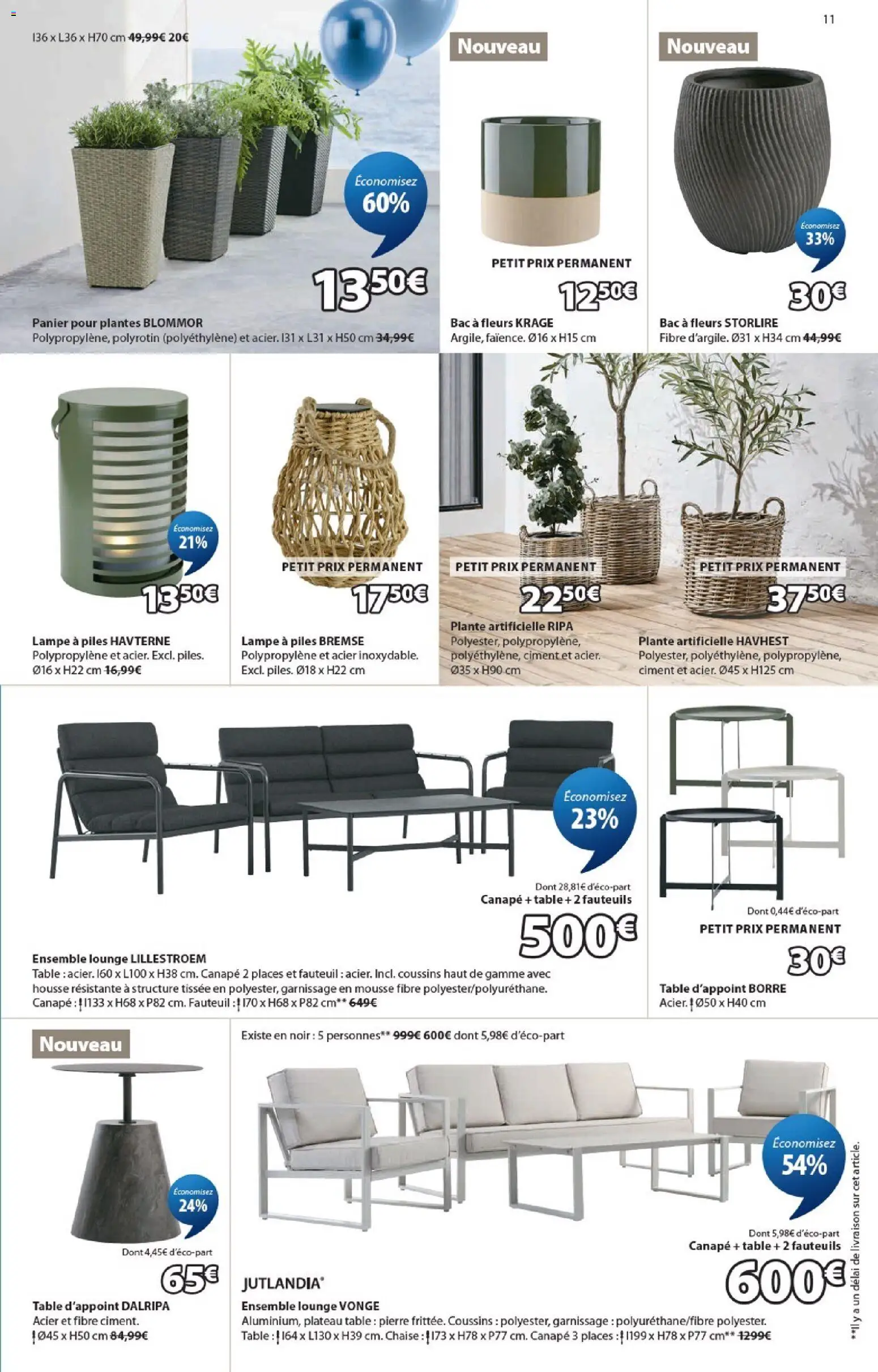 {H1} | Page: 11 | Produits: Canapé, Chaise, Lampe, Piles