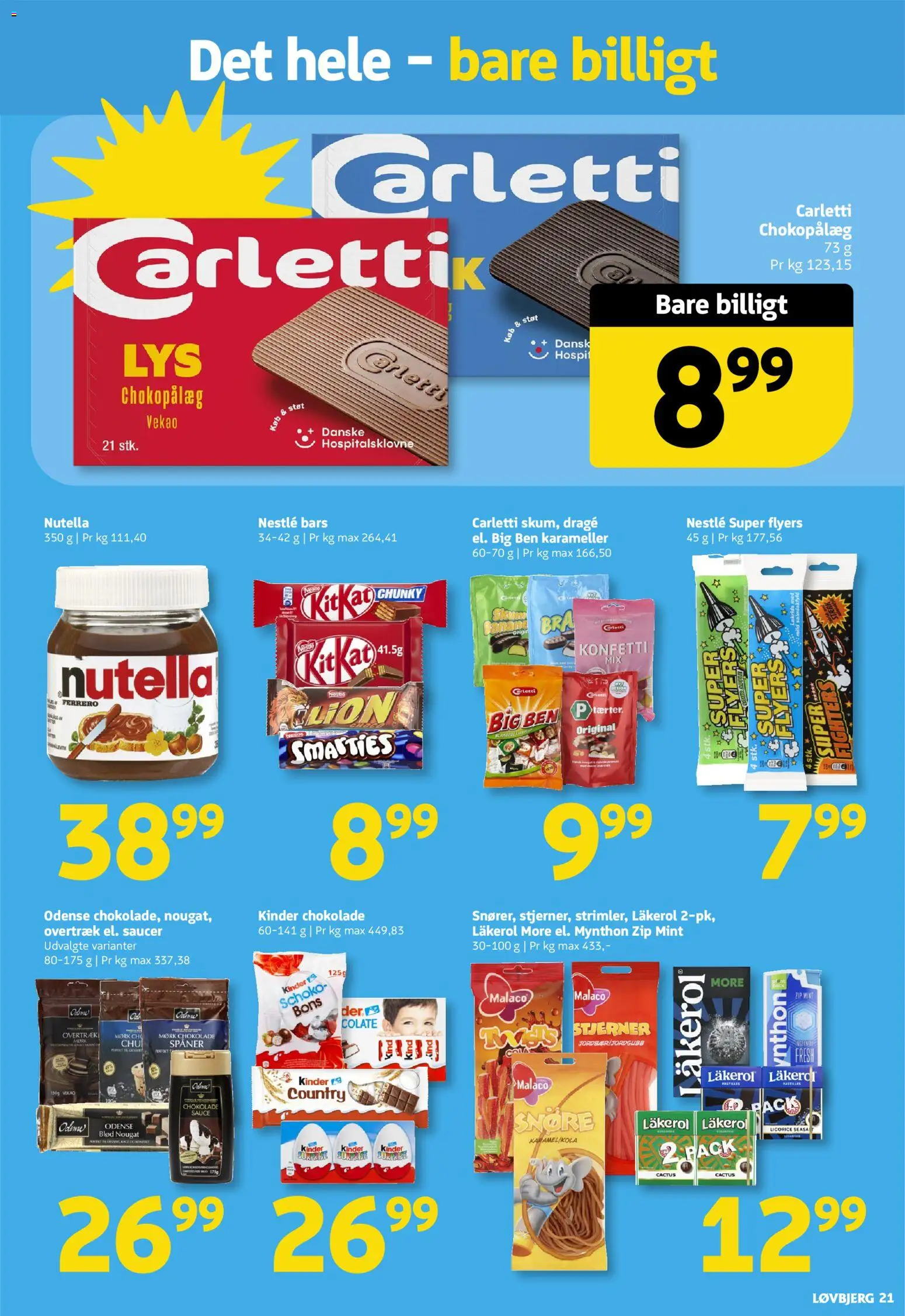 Løvbjerg tilbudsavis – gyldig fra 14/08/2026 | Side: 21 | Produkter: Chokolade, Karameller, Nougat, Nutella