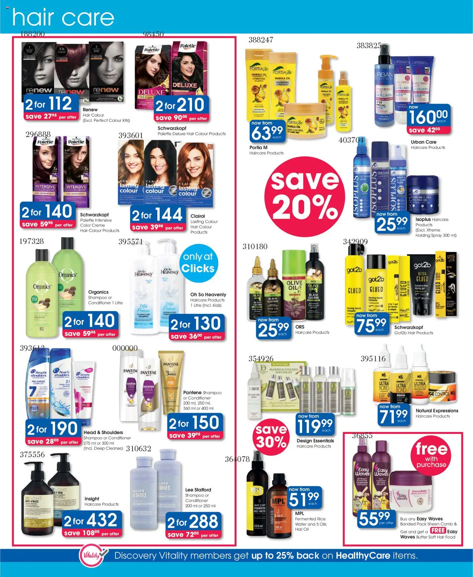 New Clicks catalogue – valid from 11.03.2026 | Page: 26 | Products: Butter, Hair colour, Shampoo, Water
