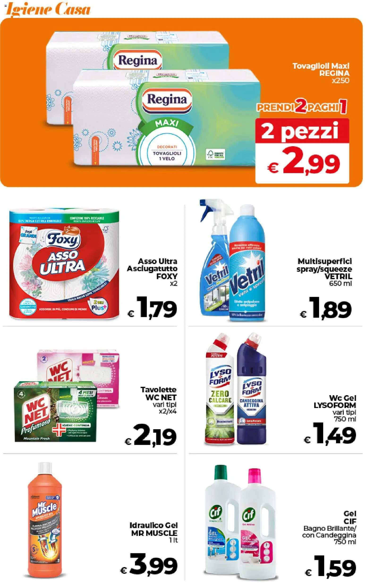 Volantino Ipercoop del 09.06.2026 | Pagina: 50 | Prodotti: Candeggina, Asciugatutto, WC, Bagno