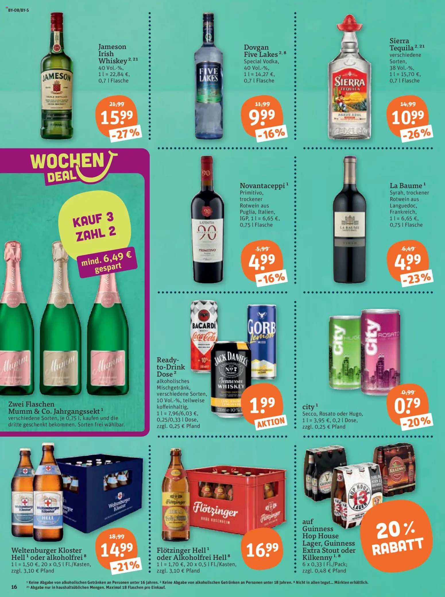 Tegut Prospekt – gültig ab 12.06.2026 | Seite: 18 | Produkte: Rotwein, Jack Daniel's, Jameson, Whiskey