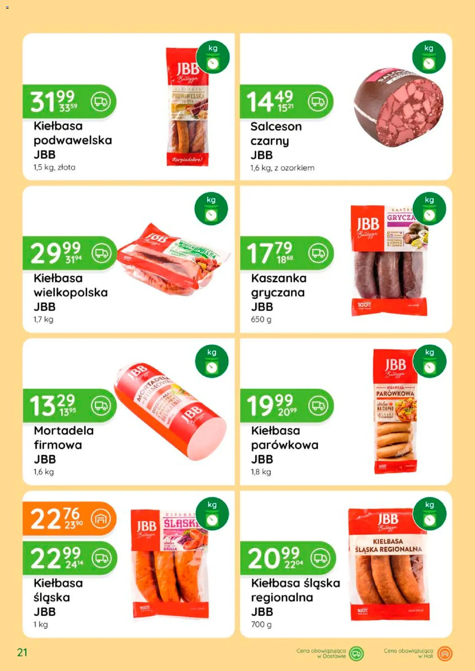 Eurocash gazetka - Katalog Wędlin od 06.08.2026 | Strona: 21 | Produkty: Kiełbasa, Mortadela, Kaszanka, Kiełbasa śląska