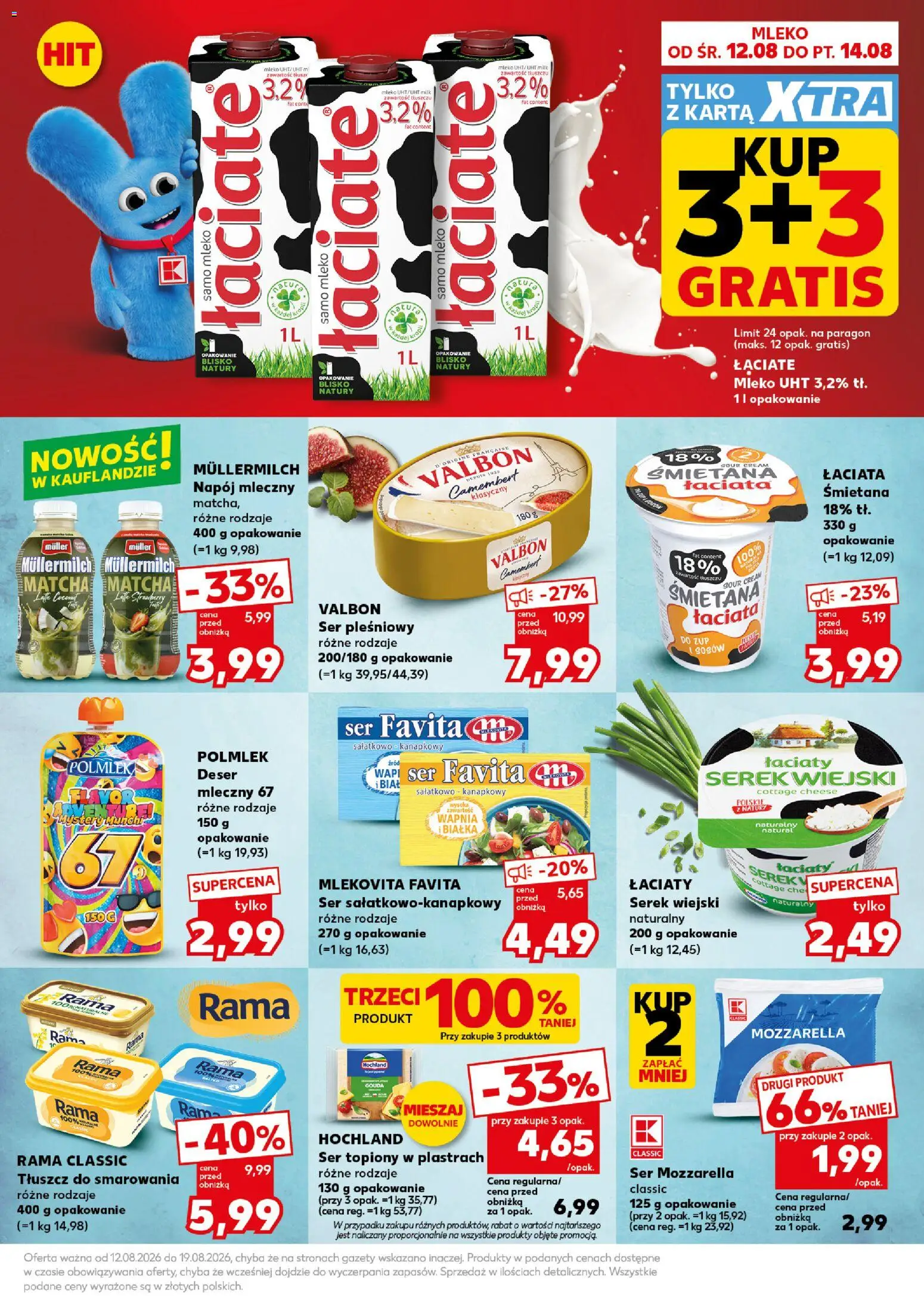 Kaufland Polsko leták - Mocny start od 17.08.2026 | Strana: 23 | Produkty: Gouda, Mozzarella, Camembert, Müllermilch
