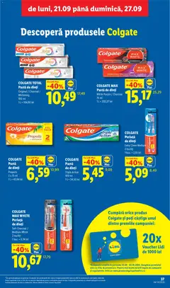 Ofertele Lidl valabile de la 21.09.2026 | Pagină: 37 | Produse: Clean, Pastă de dinți, Propolis, Plus