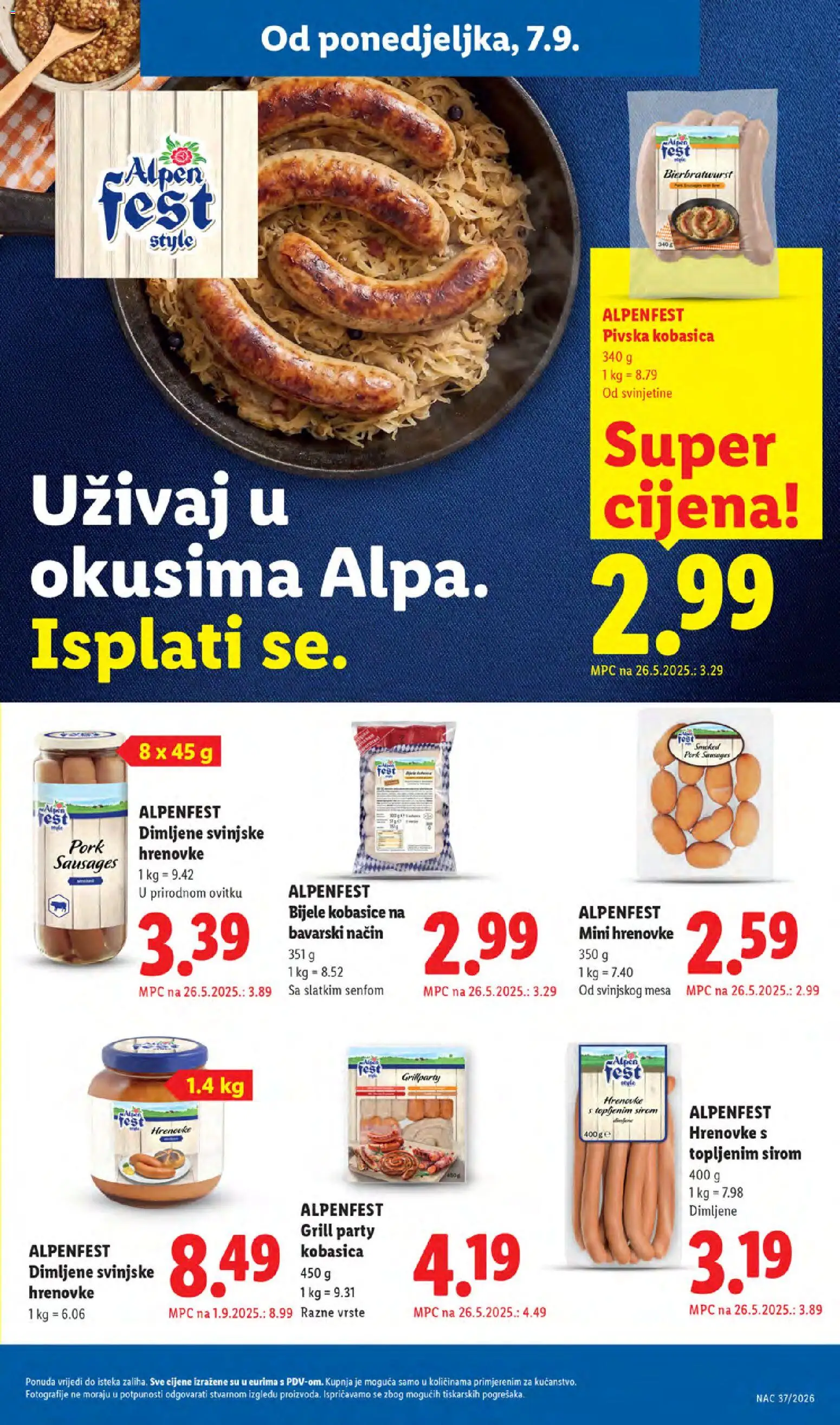 Lidl katalog | vrijedi od 07.09.2026 | Stranica: 17 | Proizvodi: Hrenovke, Kobasice, Grill, Kobasica