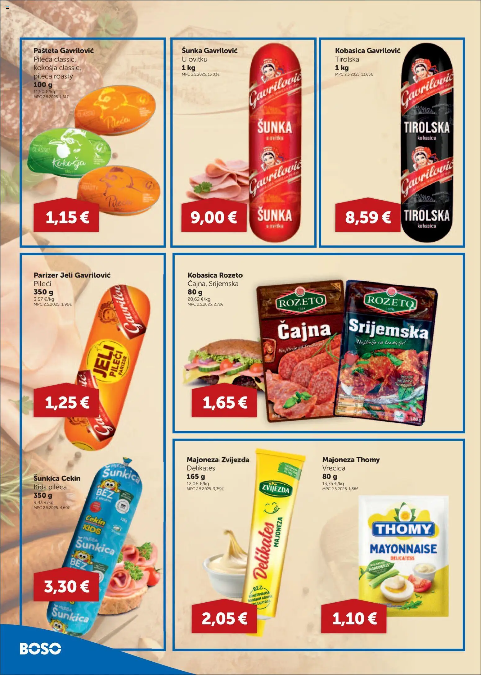 Boso katalog | vrijedi od 10.09.2026 | Stranica: 4 | Proizvodi: Šunka, Majoneza, Kobasica, Parizer