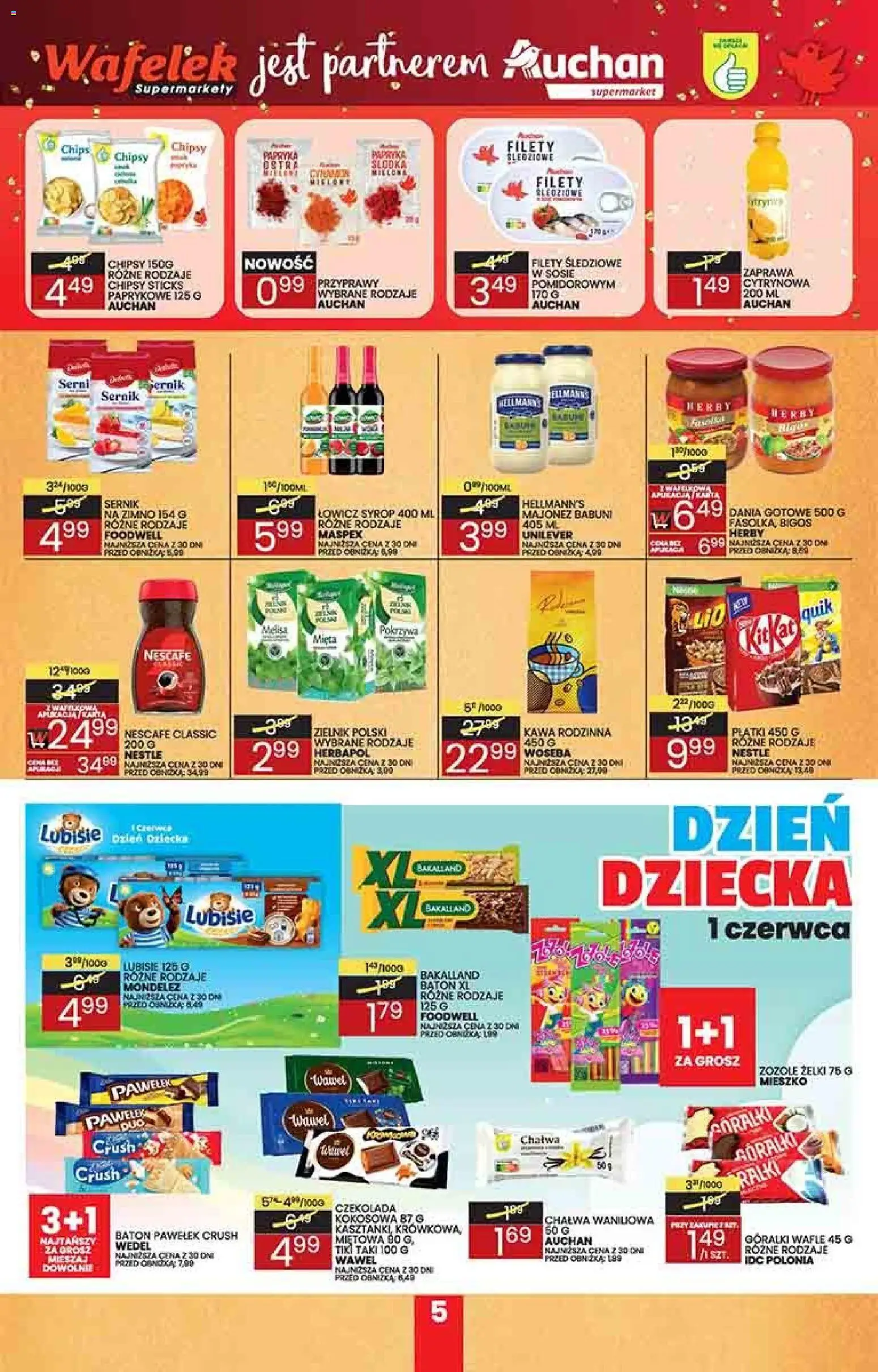 Wafelek - Wafelek Gazetka od 01.06.2026 | Strona: 5 | Produkty: Chipsy, Wafle, Papryka, Majonez
