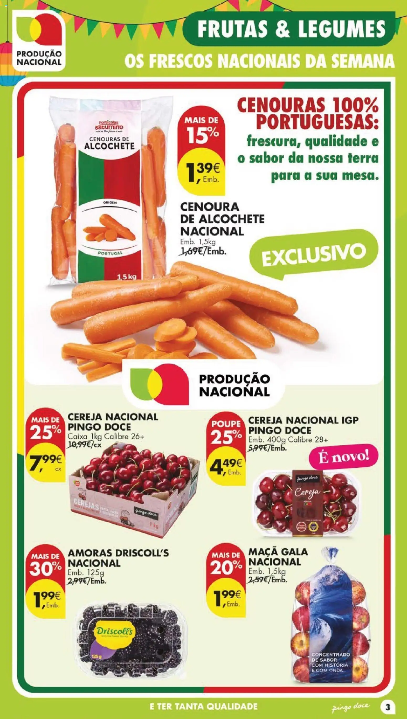 Pingo Doce folheto │ válido de 16.06.2026 | Página: 3 | Produtos: Cereja, Caixa, Maça, Amoras