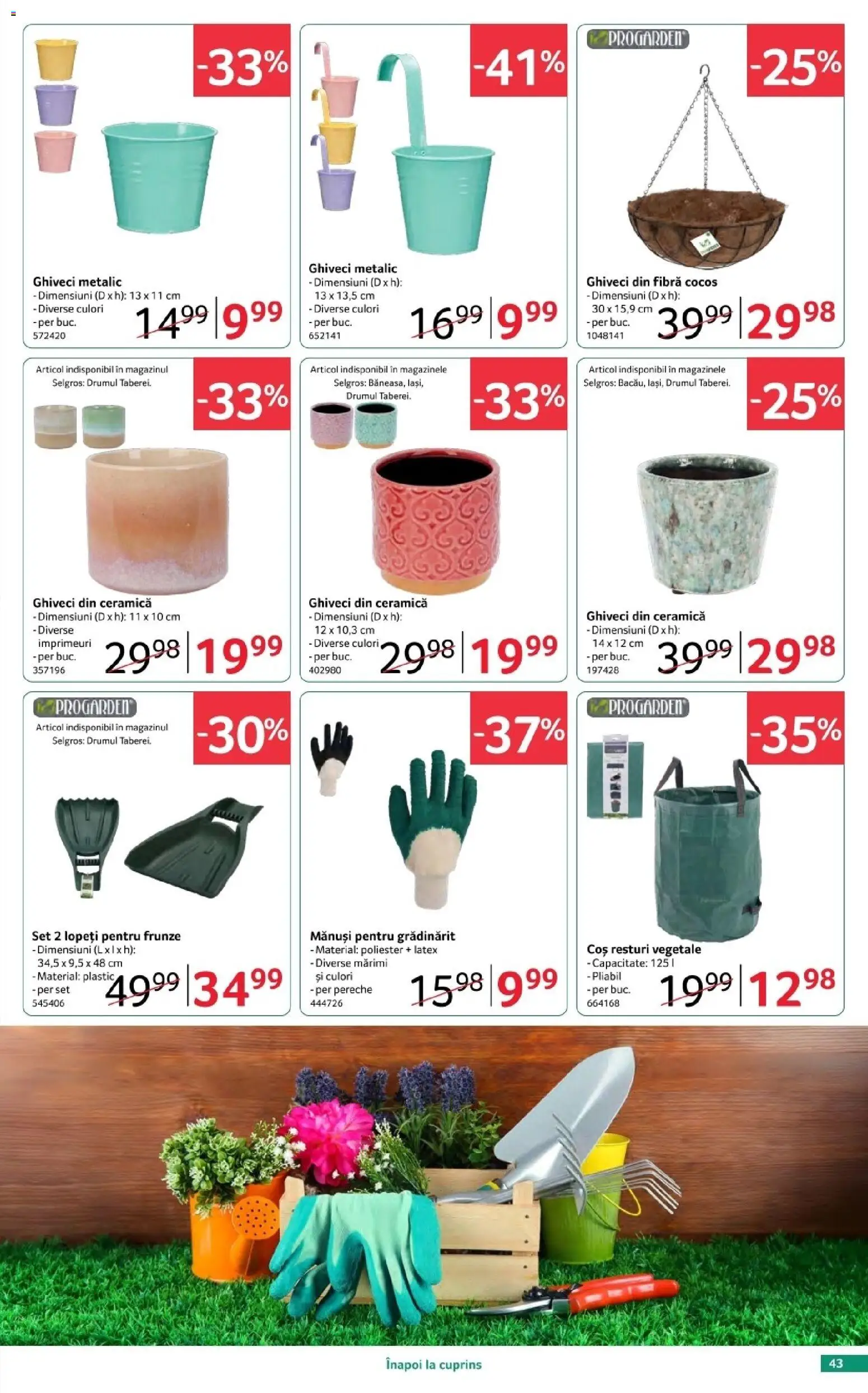 Noul catalog Selgros – valabil de la 17.04.2026 | Pagină: 43 | Produse: Mănuși, Coș, Ghiveci